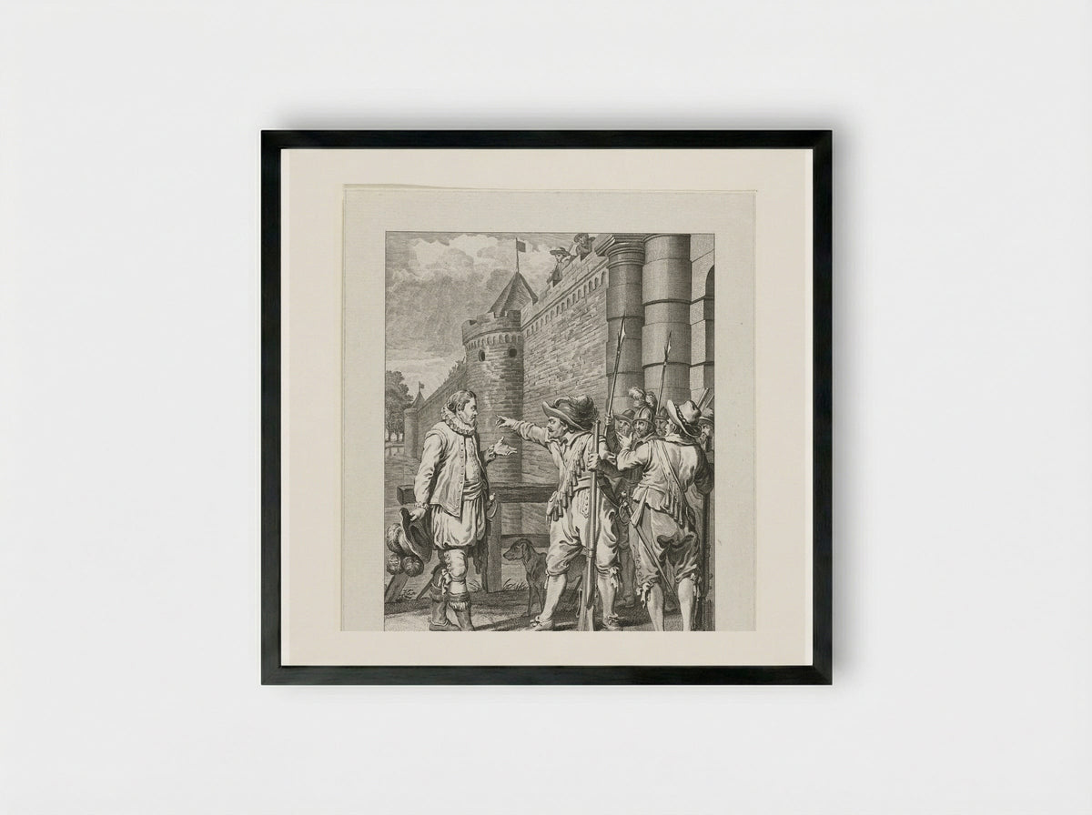 Oranje bezoekt alleen het opstandige Gent - Cornelis Brouwer - Framed Print Black