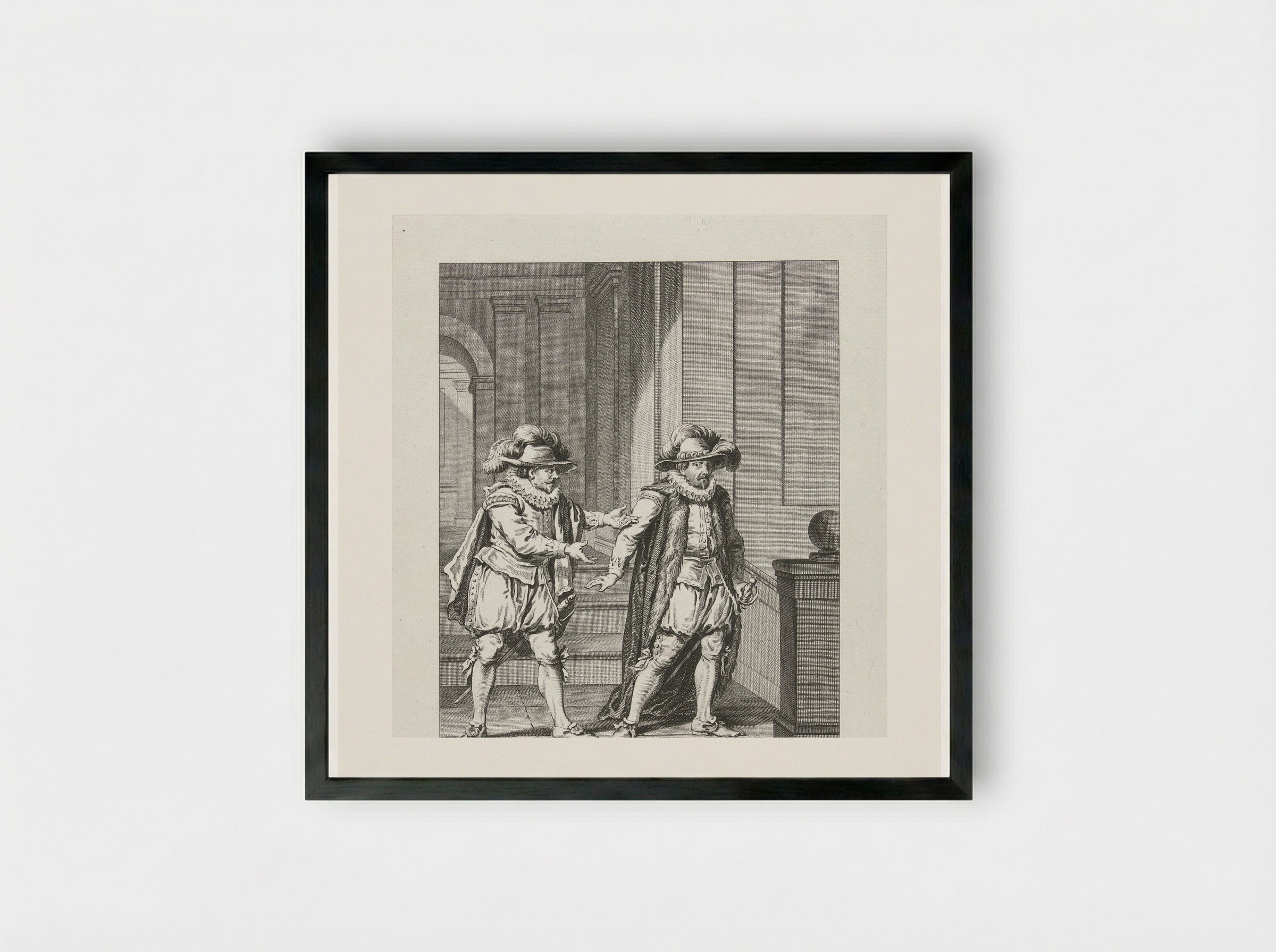 Oranje wijst verontwaardigd de voorstellen van de Spaanse gezant af - Cornelis Brouwer - Framed Print Black