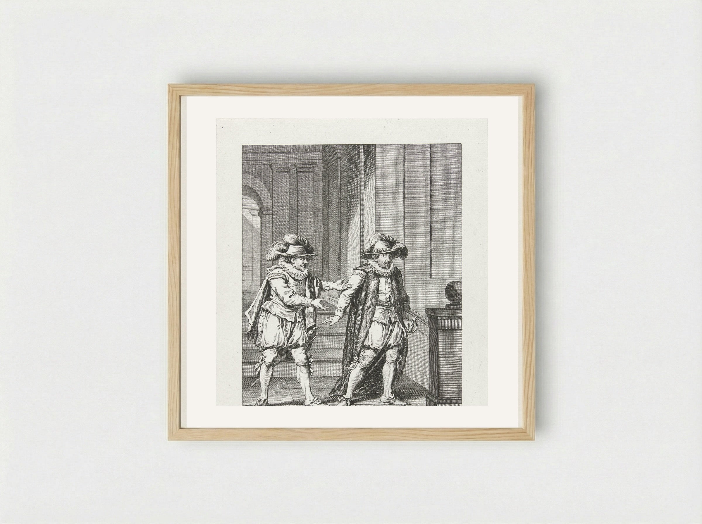 Oranje wijst verontwaardigd de voorstellen van de Spaanse gezant af - Cornelis Brouwer - Framed Print Wood