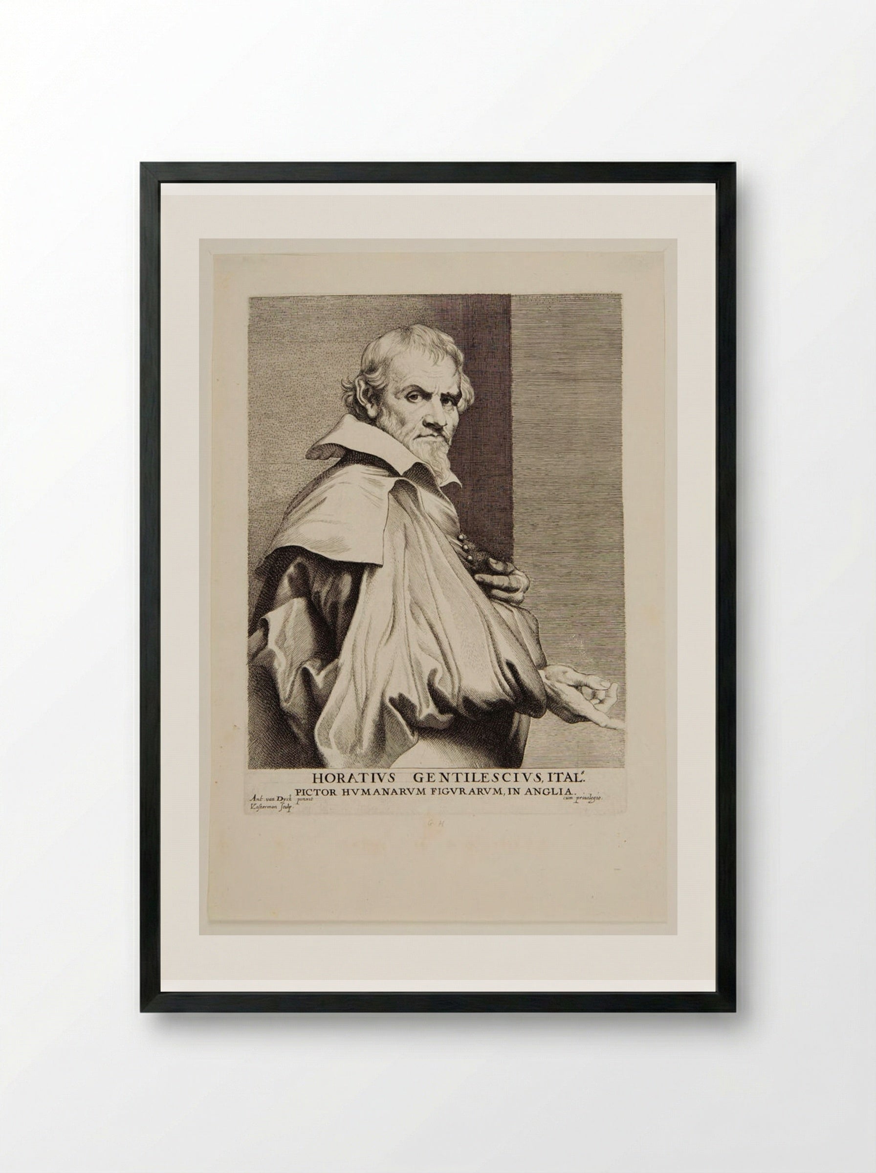 Orazio Gentileschi - Lucas Vorsterman I - Framed Print Black