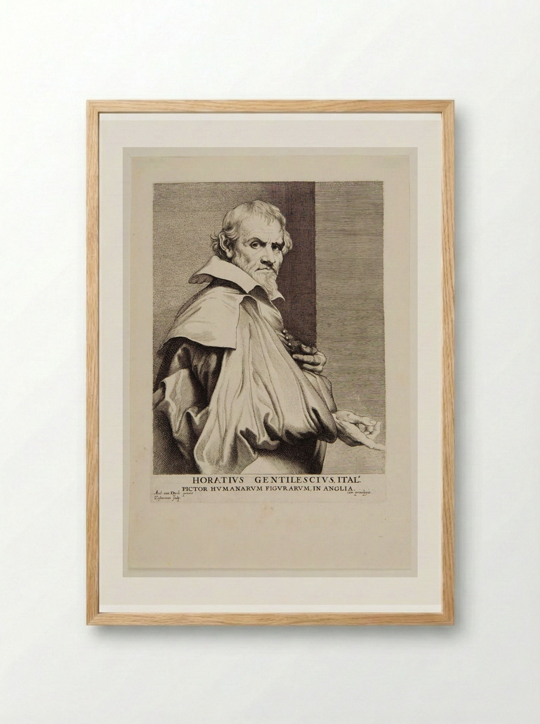 Orazio Gentileschi - Lucas Vorsterman I - Framed Print Wood