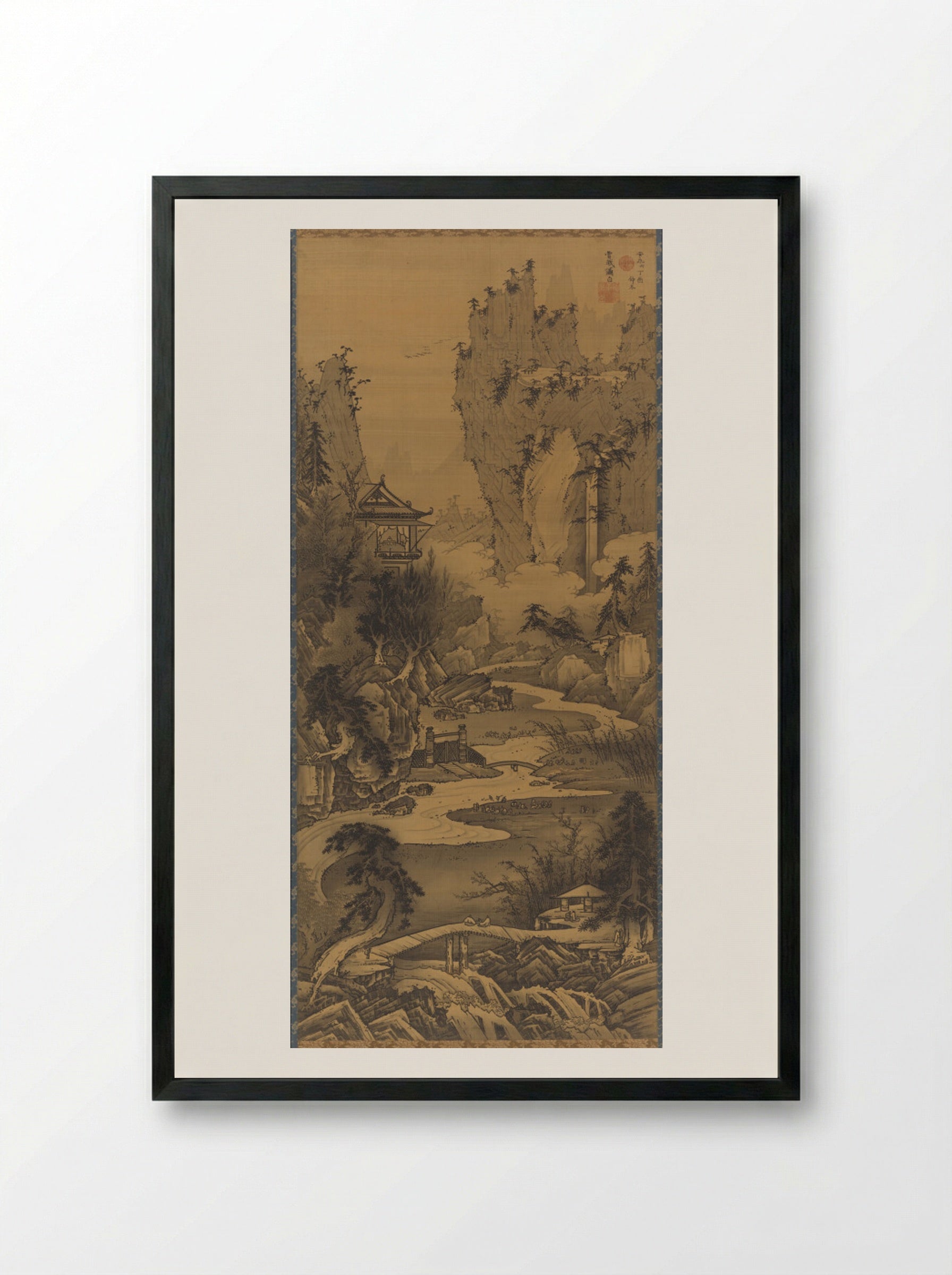 Orchid Pavilion Gathering - Soga Shōhaku - Framed Print Black