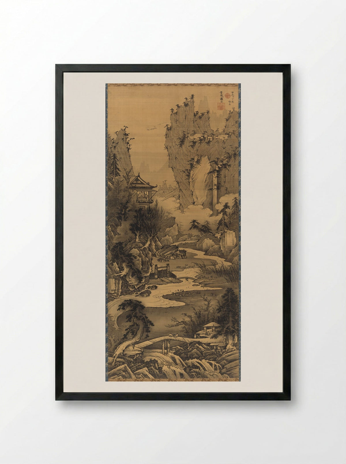 Orchid Pavilion Gathering - Soga Shōhaku - Framed Print Black