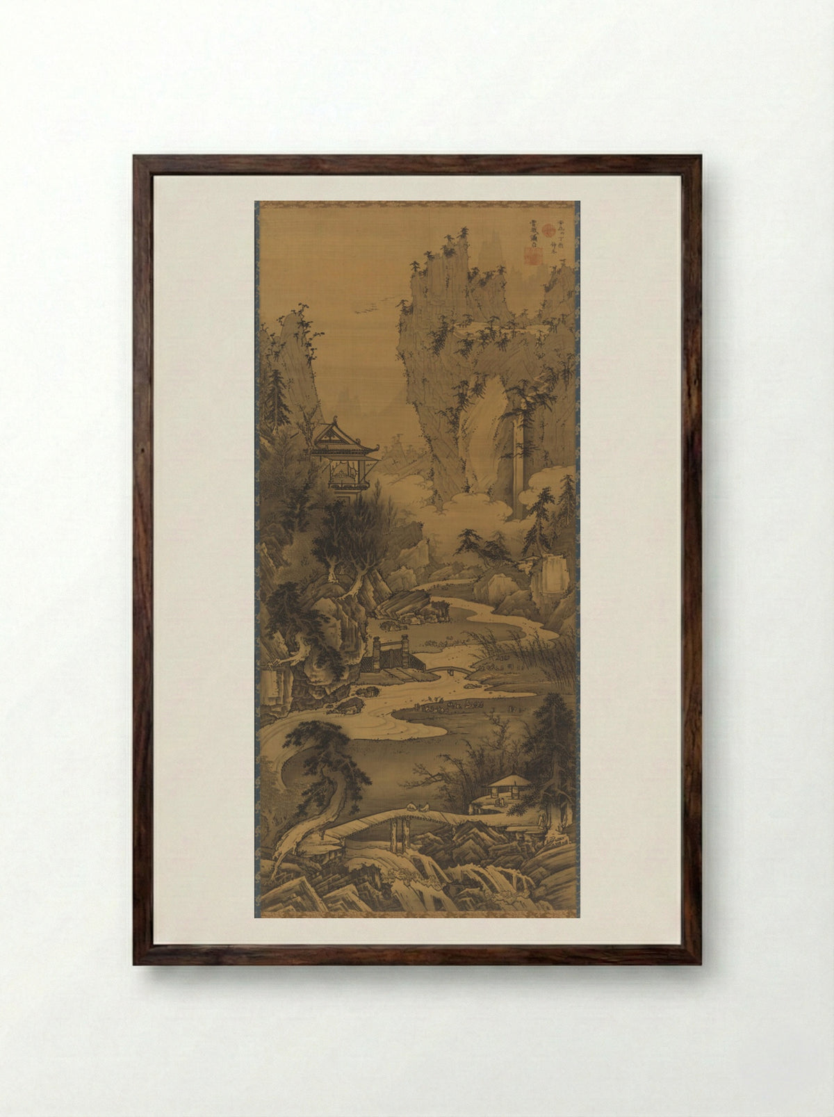 Orchid Pavilion Gathering - Soga Shōhaku - Framed Print Dark Wood