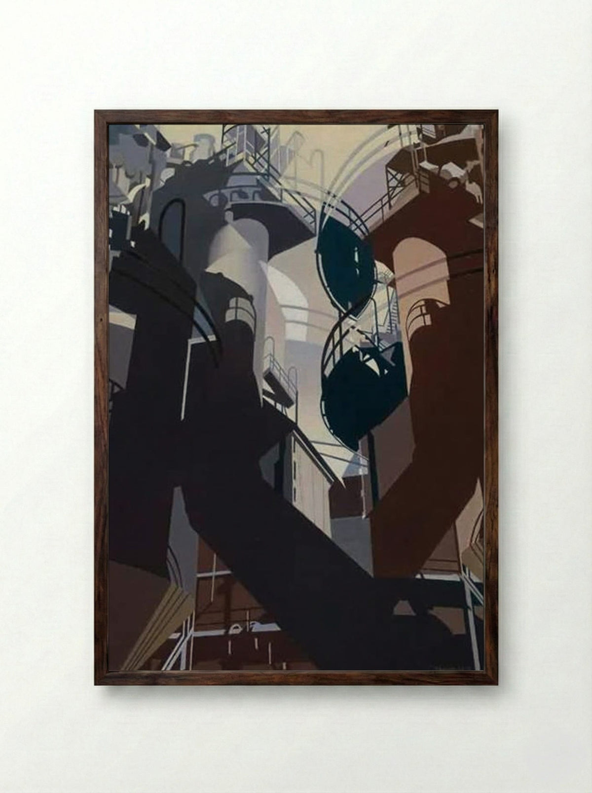 Ore Into Iron - Charles Sheeler - Framed Print Dark Wood
