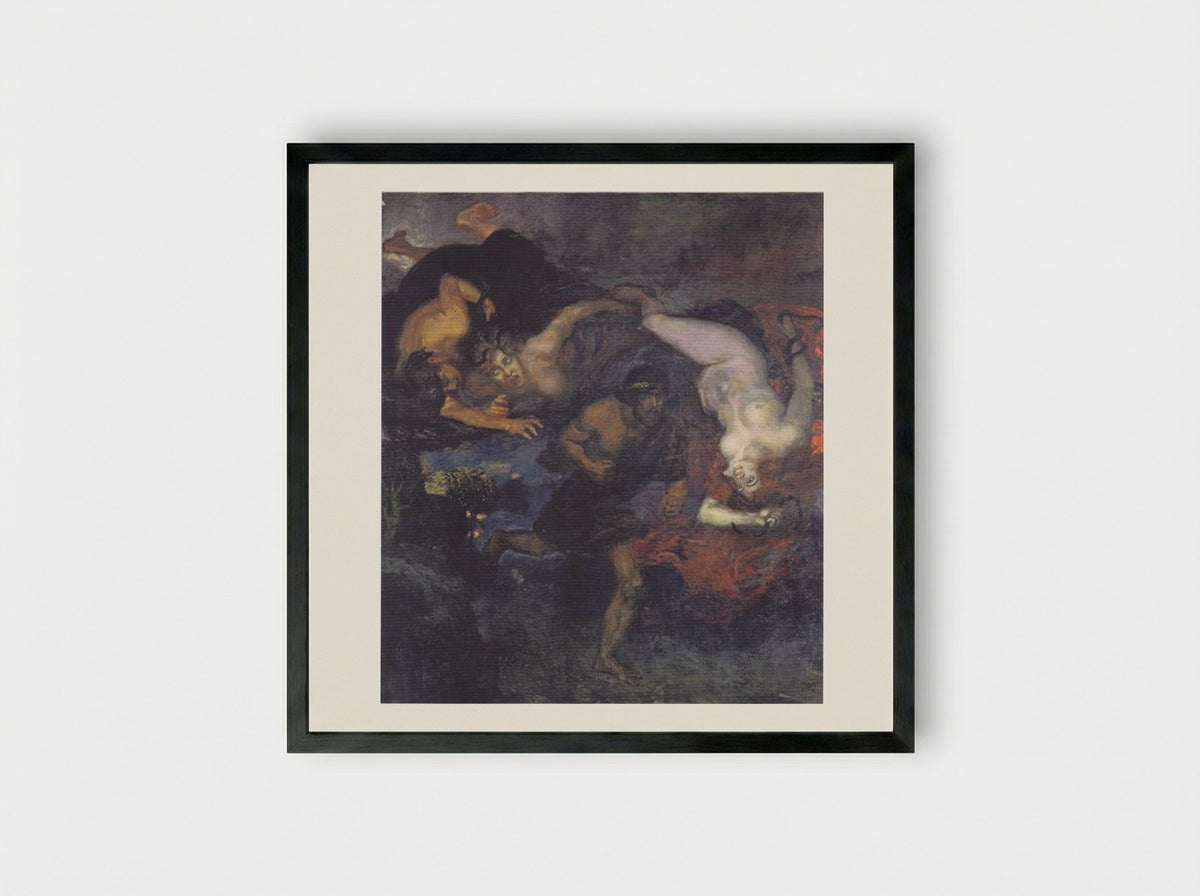 Orestes and the Erinyes - Franz von Stuck - Framed Print Black