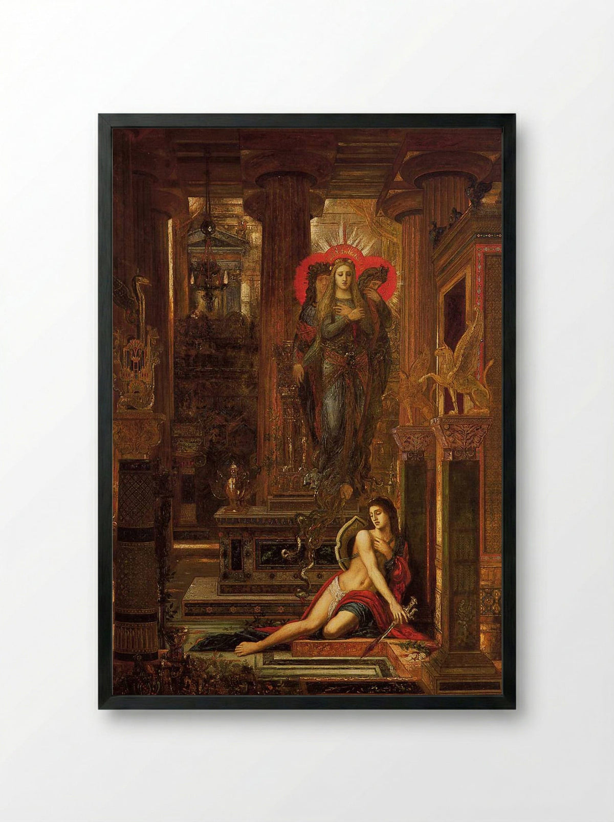 Orestes and the Erinyes - Gustave Moreau - Framed Print Black