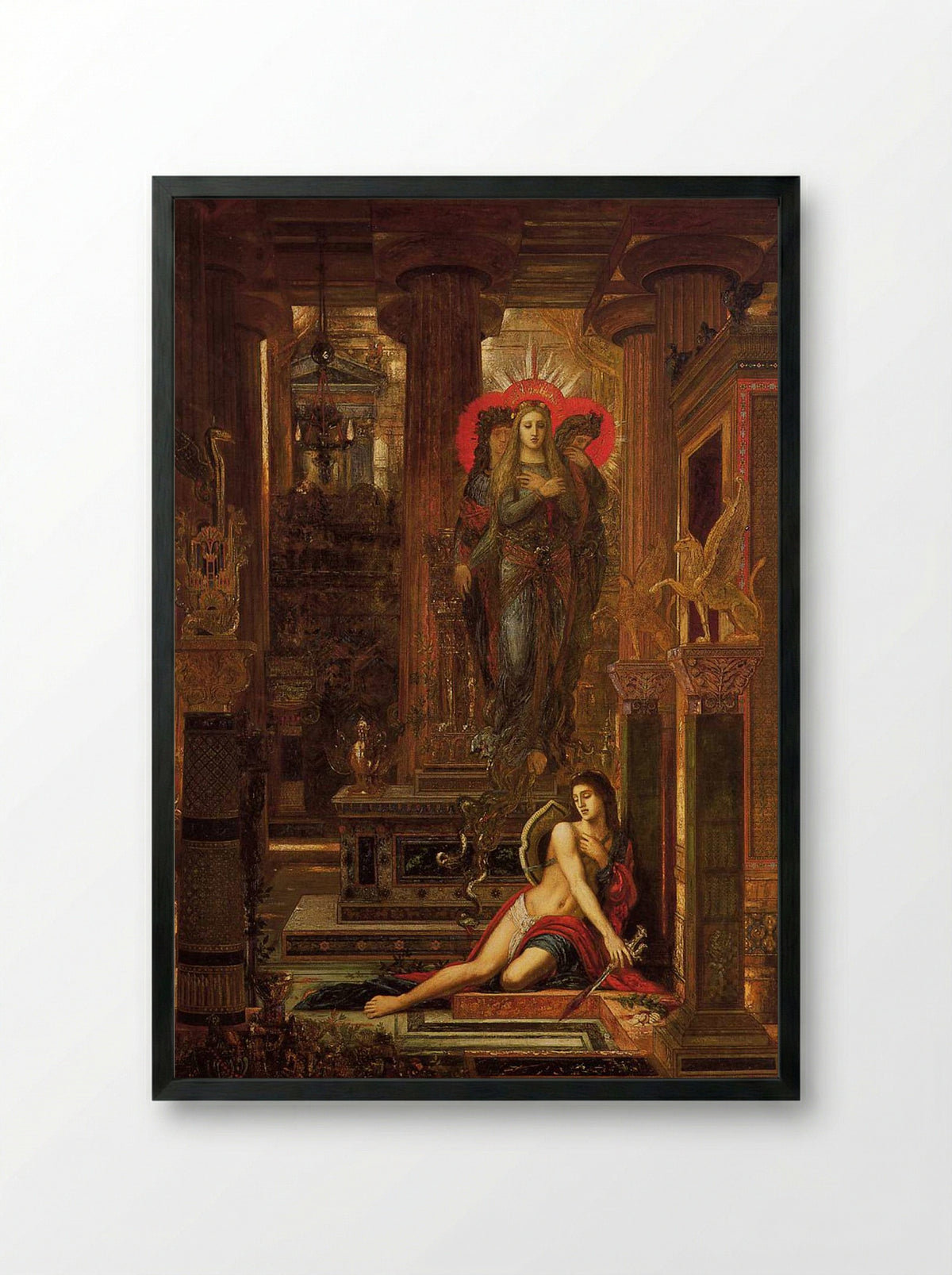 Orestes and the Erinyes - Gustave Moreau - Framed Print Black