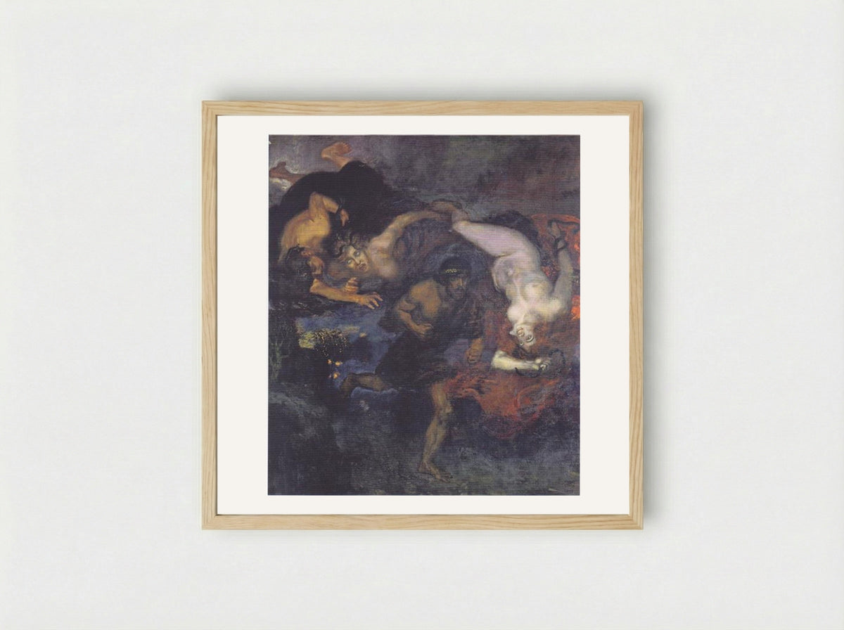 Orestes and the Erinyes - Franz von Stuck - Framed Print Wood