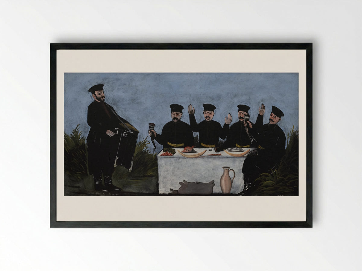 Organ Grinder - Niko Pirosmani - Framed Print Black