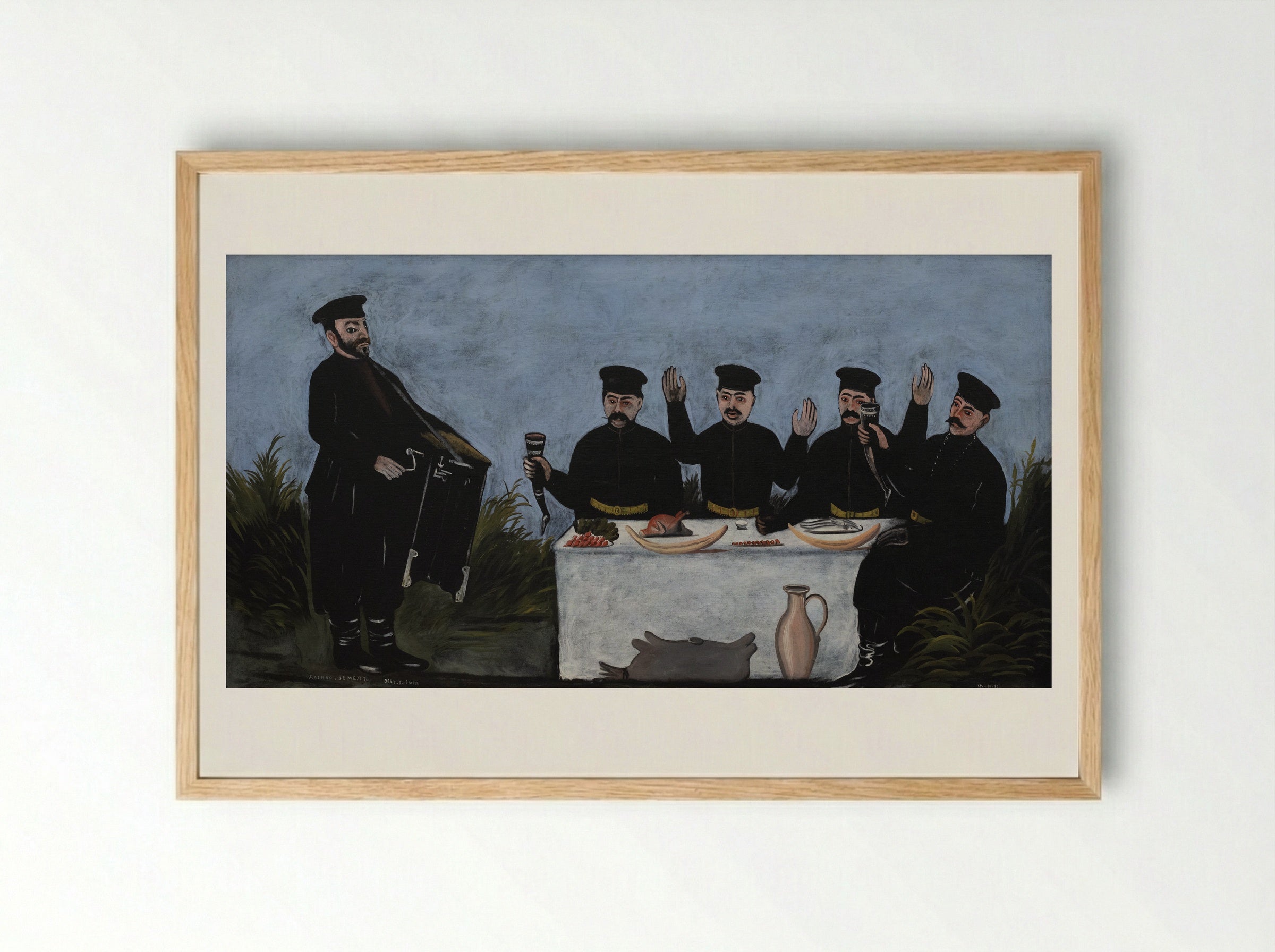 Organ Grinder - Niko Pirosmani - Framed Print Wood