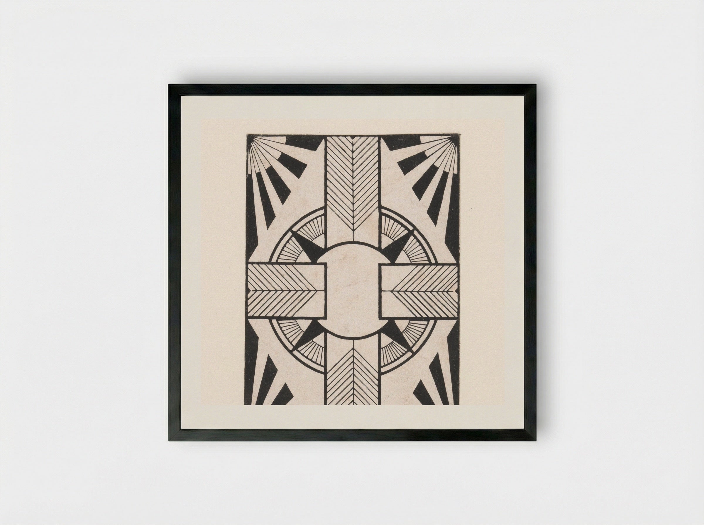 Ornament met cirkel en kruis - Samuel Jessurun de Mesquita - Framed Print Black