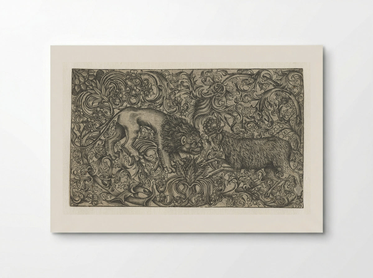 Ornament with Lion and Ram - Monogrammist HW - Poster