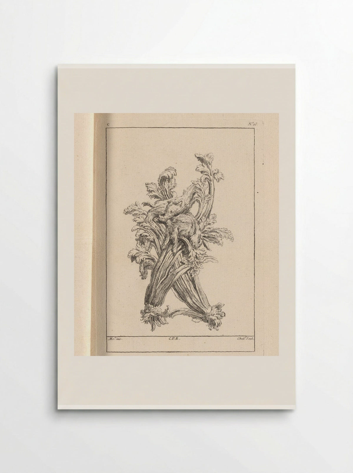 Ornament with Rabbit and Celery - Gabriel Huquier - Poster
