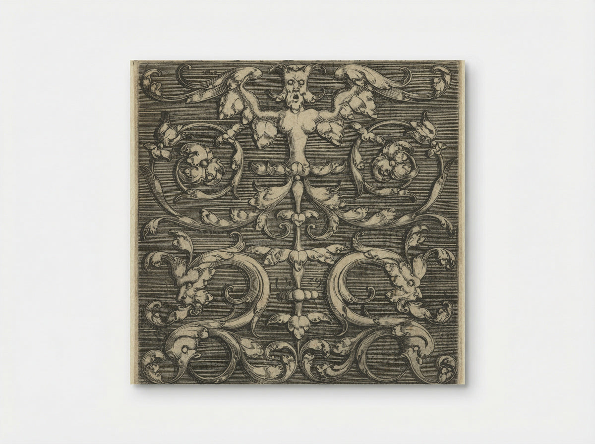Ornament with Symmetrical Winged Figure - Monogrammist IG - Poster