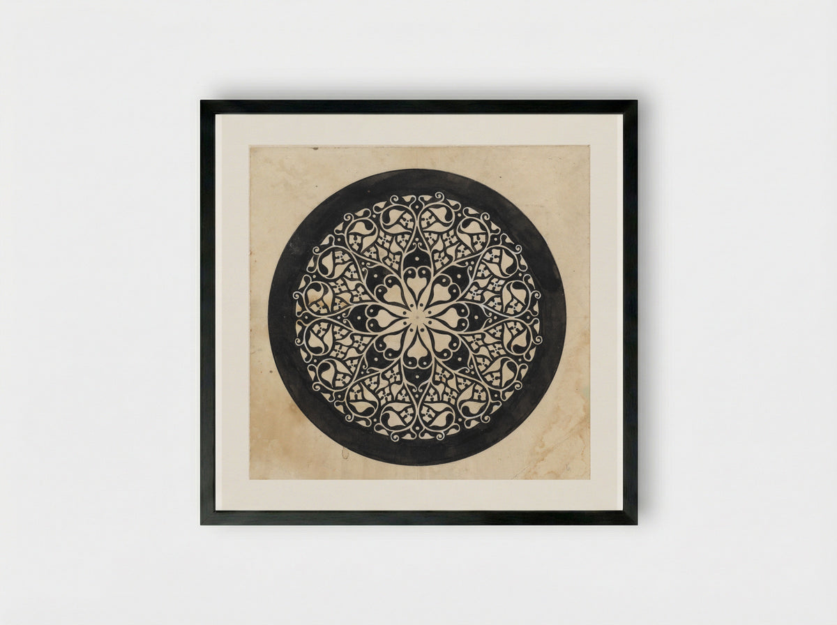 Ornamental Circular Design - Theo Nieuwenhuis - Framed Print Black