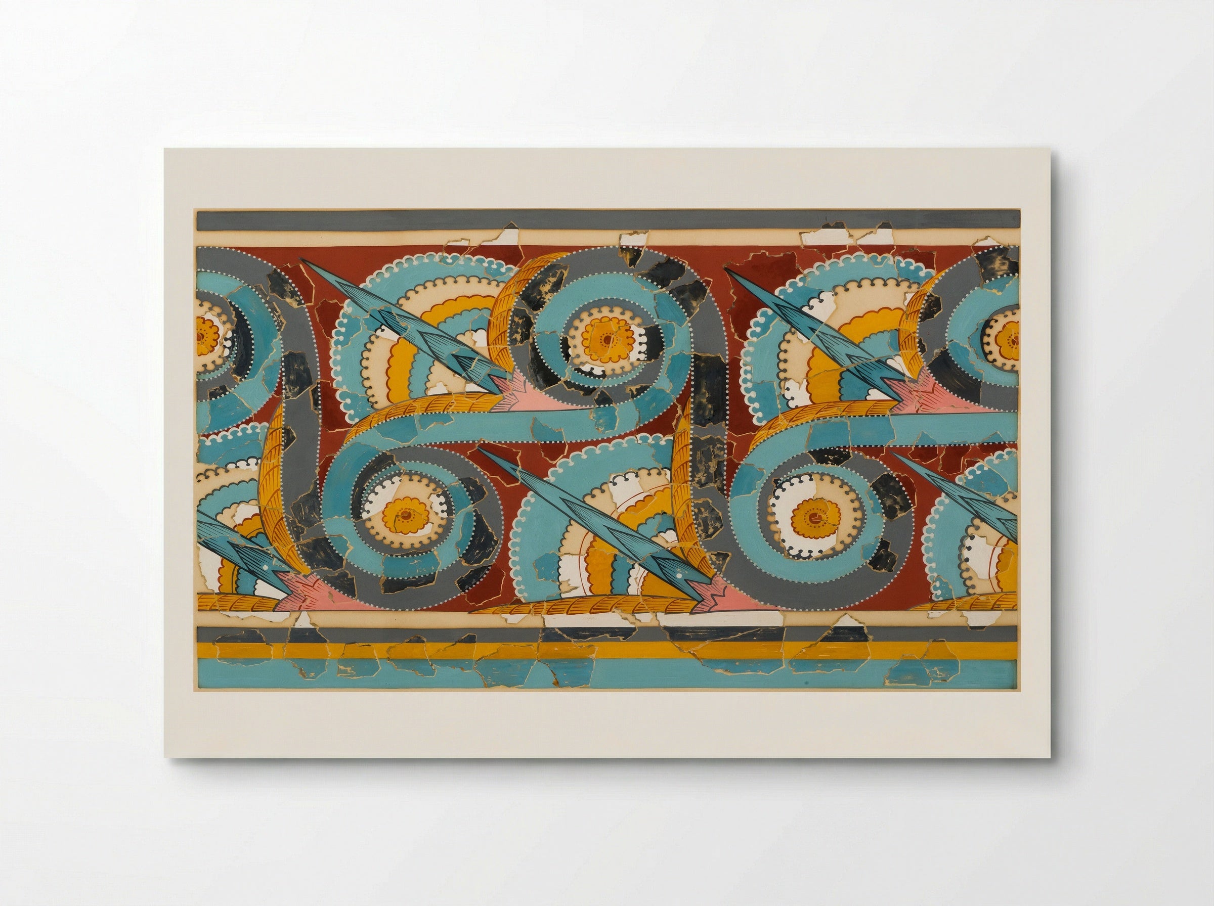 Ornamental Frieze (after a wall painting from the Palace of Tiryns, Argolis) - Fine Art Print - Poster