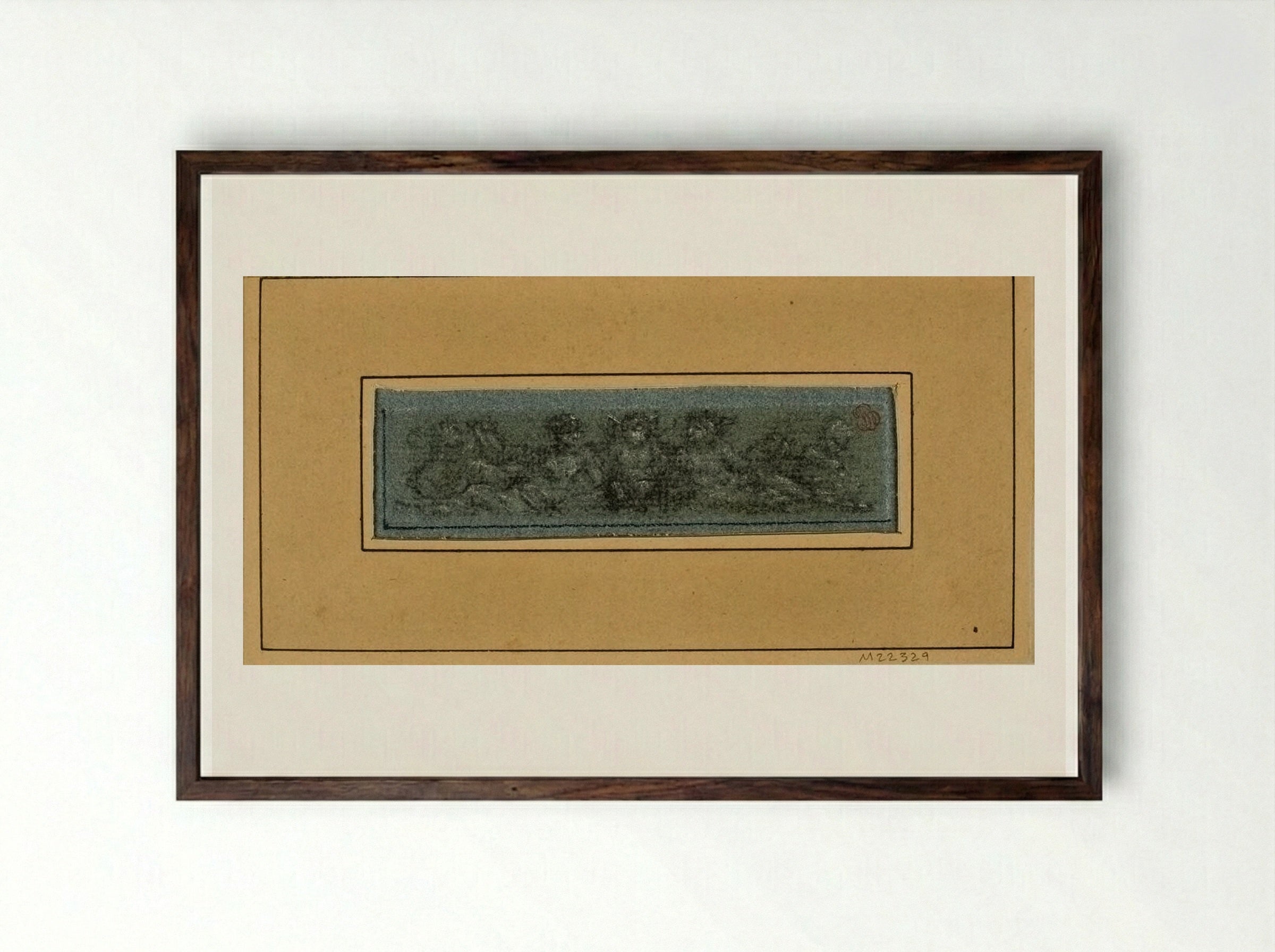 Ornamental Frieze of Putti - Pierre-Paul Prud'hon - Framed Print Dark Wood