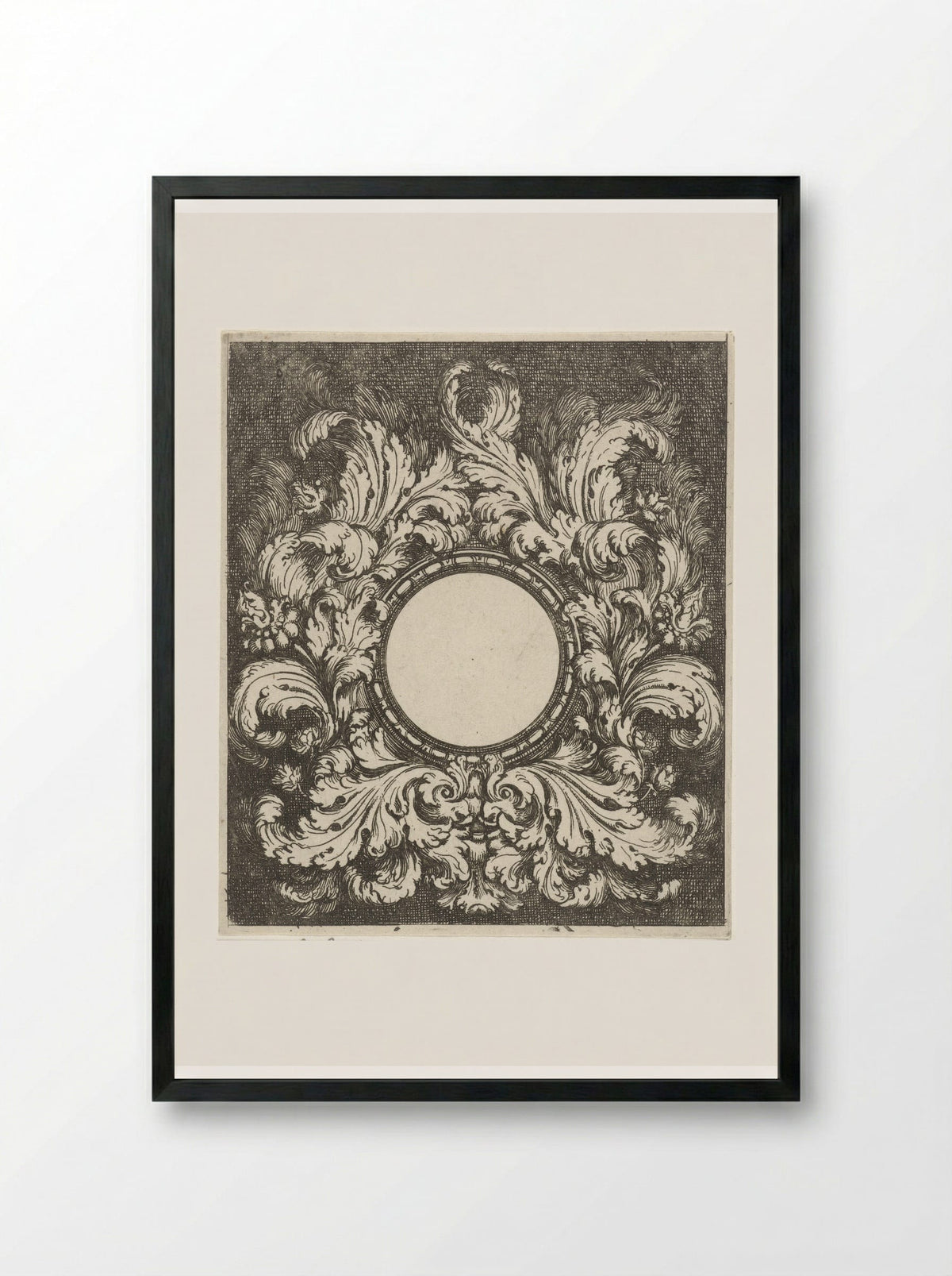Ornamenteel medaillon - Gerard de Lairesse - Framed Print Black