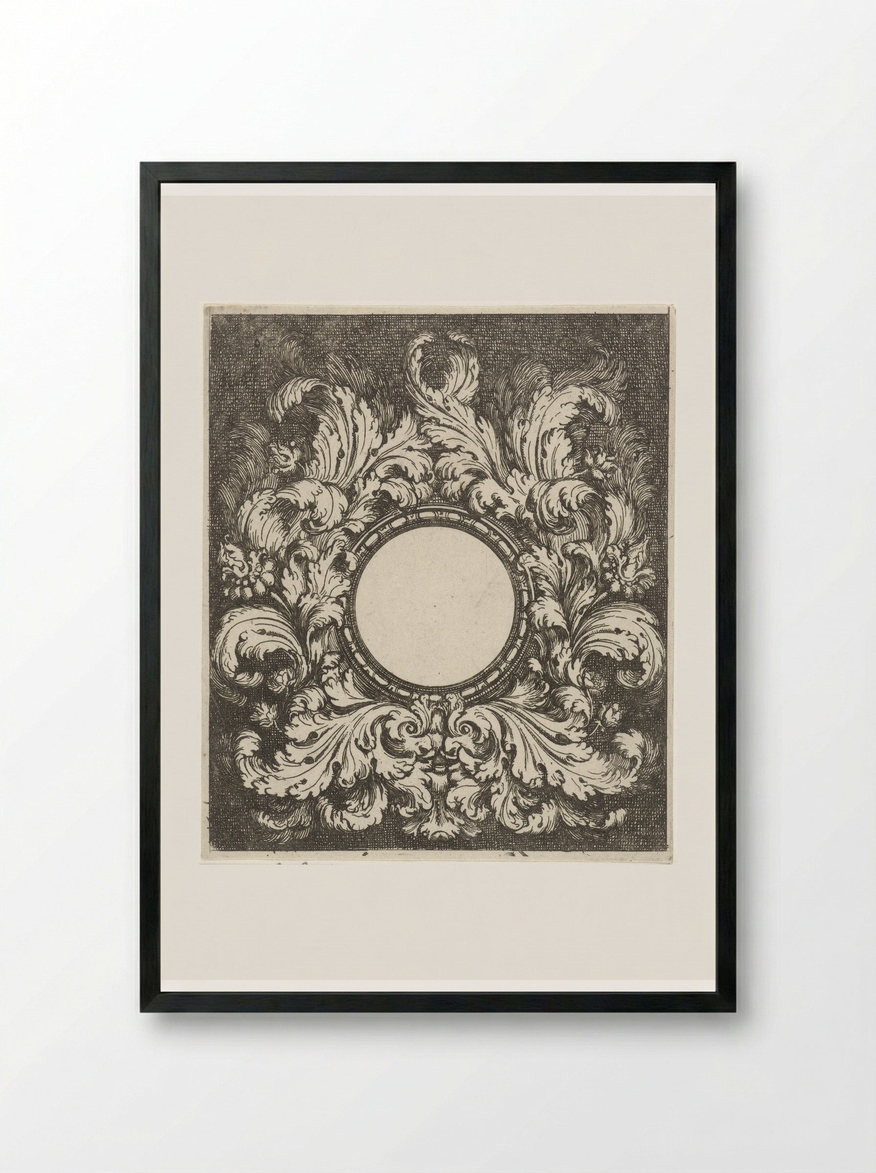 Ornamenteel medaillon - Gerard de Lairesse - Framed Print Black