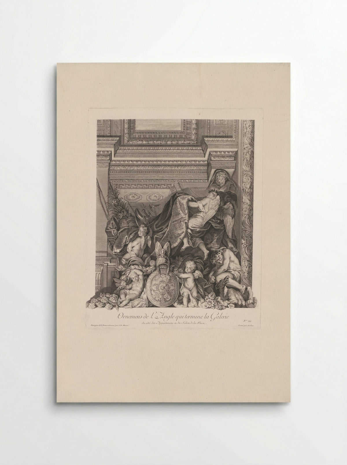 Ornemens de l'Angle qui termine la Galerie - Johann Georg Wille - Poster