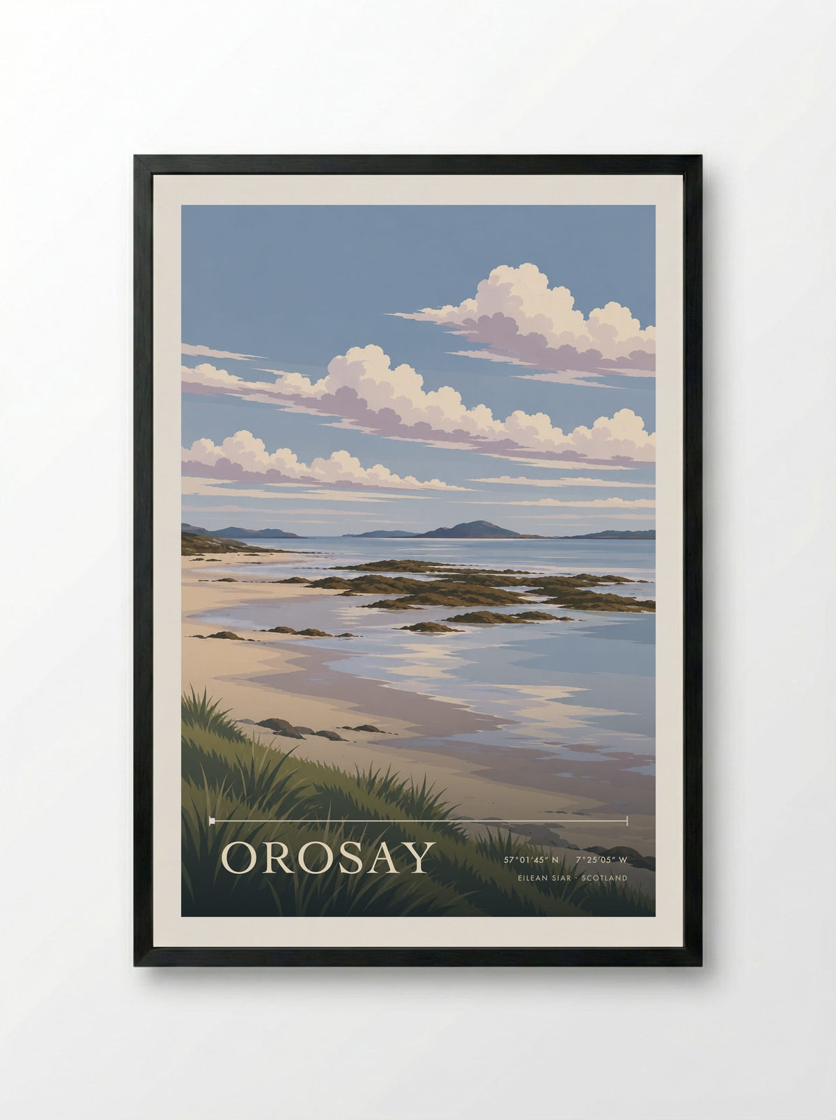 Orosay, Eilean Siar | Travel Poster - Framed Print Black