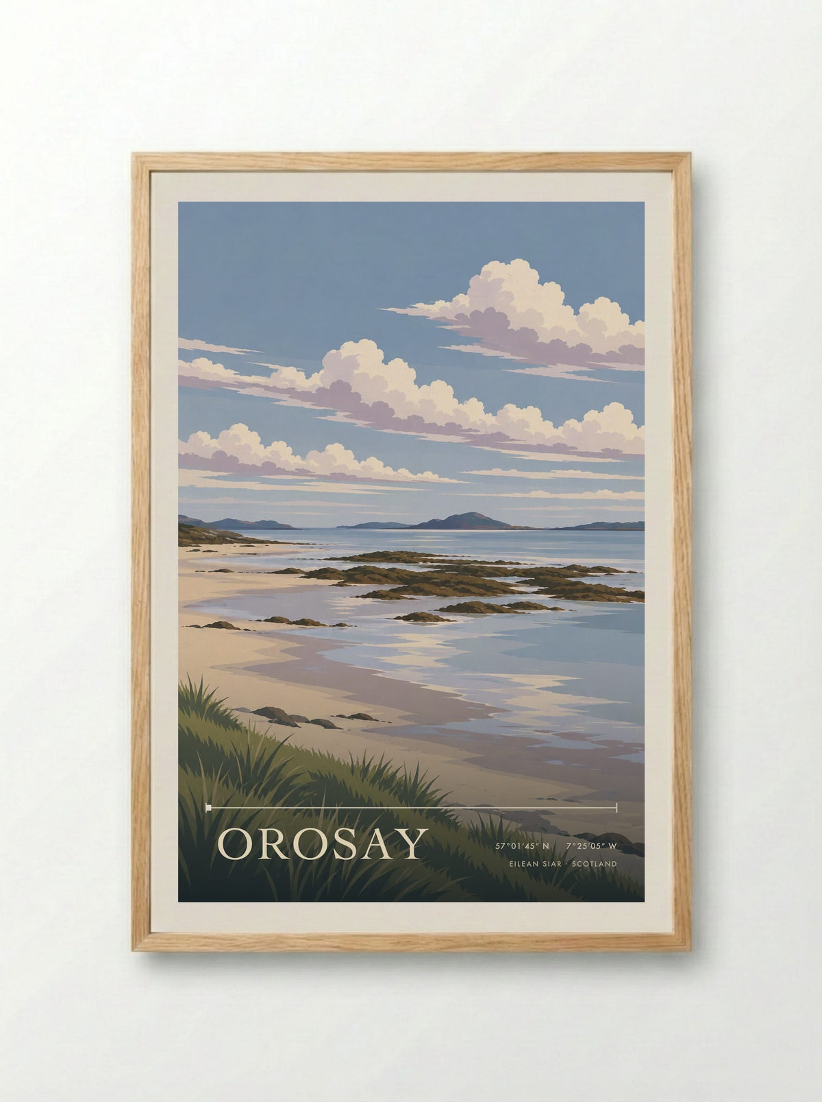 Orosay, Eilean Siar | Travel Poster - Framed Print Wood