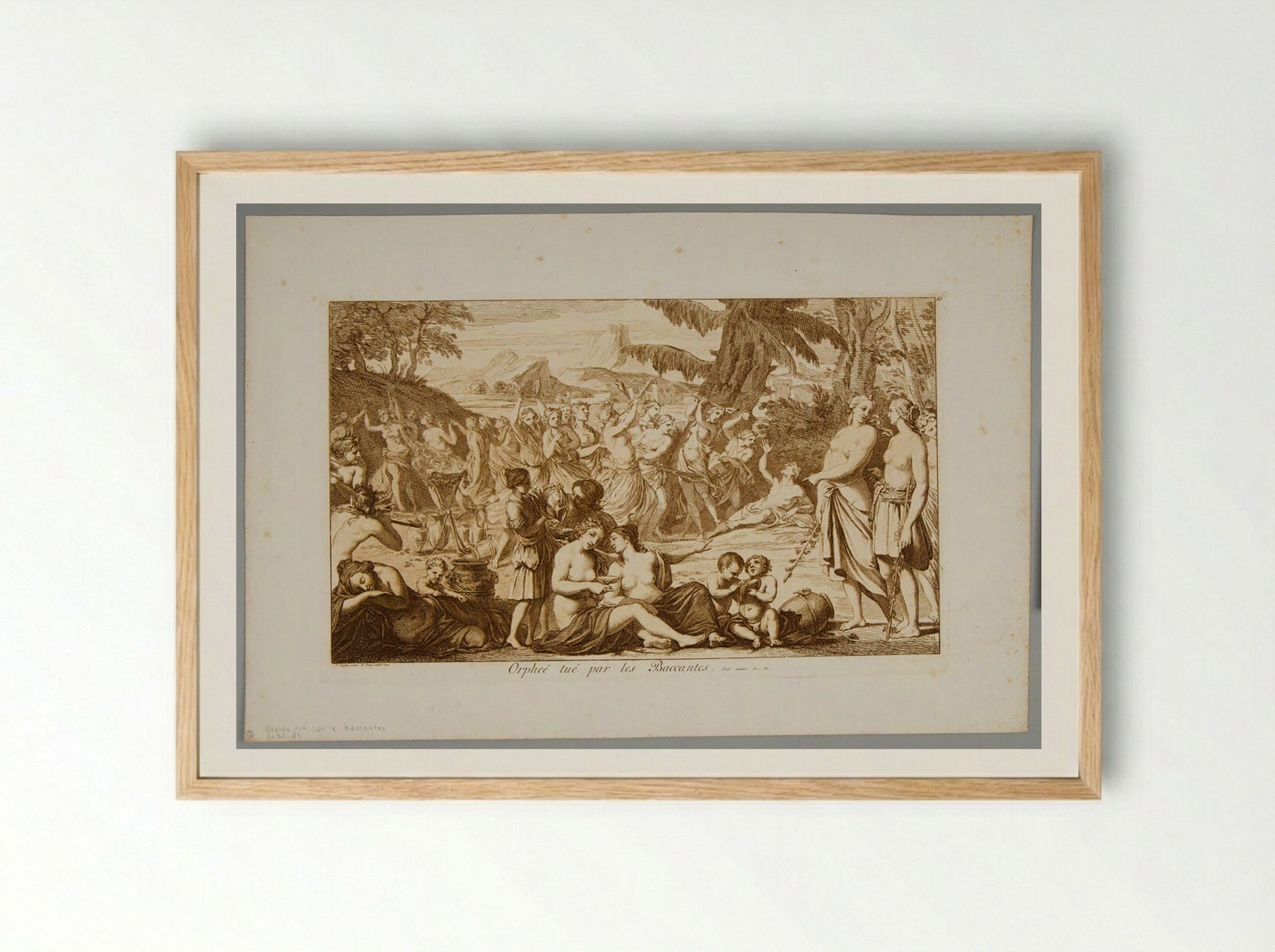 Orpheus Killed by the Bacchantes - Bernard Picart - Framed Print Wood