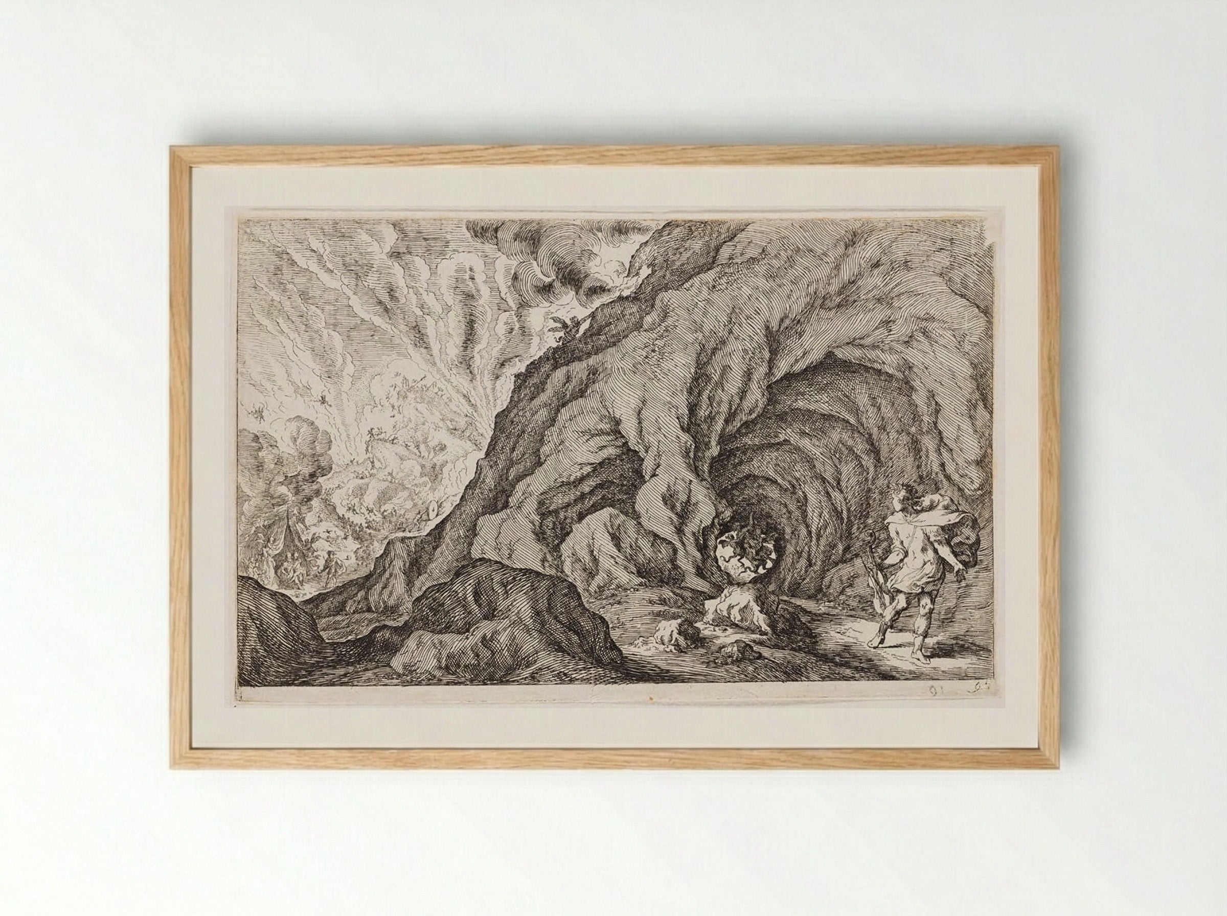 Orpheus Looks Back and Loses Eurydice to Hades - Johann Wilhelm Baur - Framed Print Wood