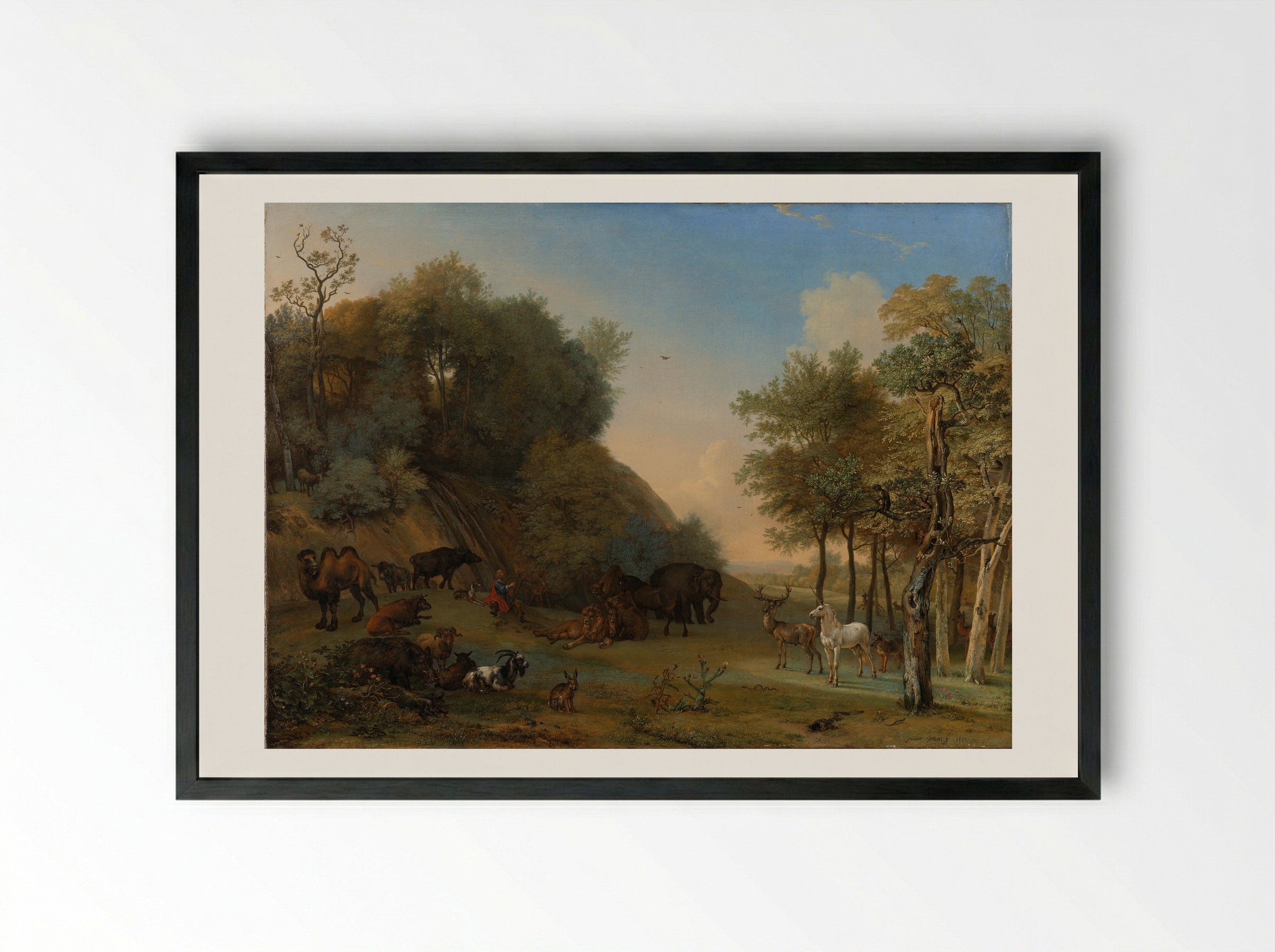 Orpheus and the Animals - Paulus Potter - Framed Print Black