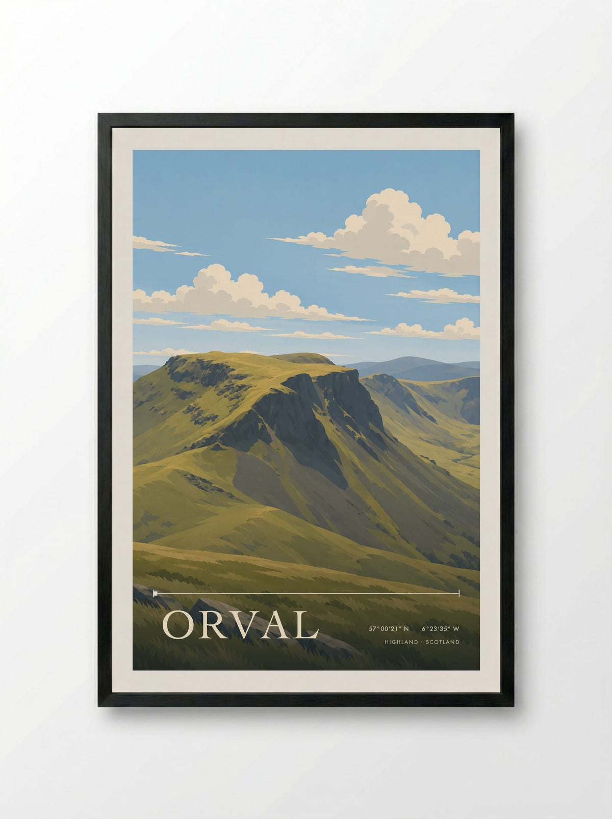Orval, Highland | Travel Poster - Framed Print Black