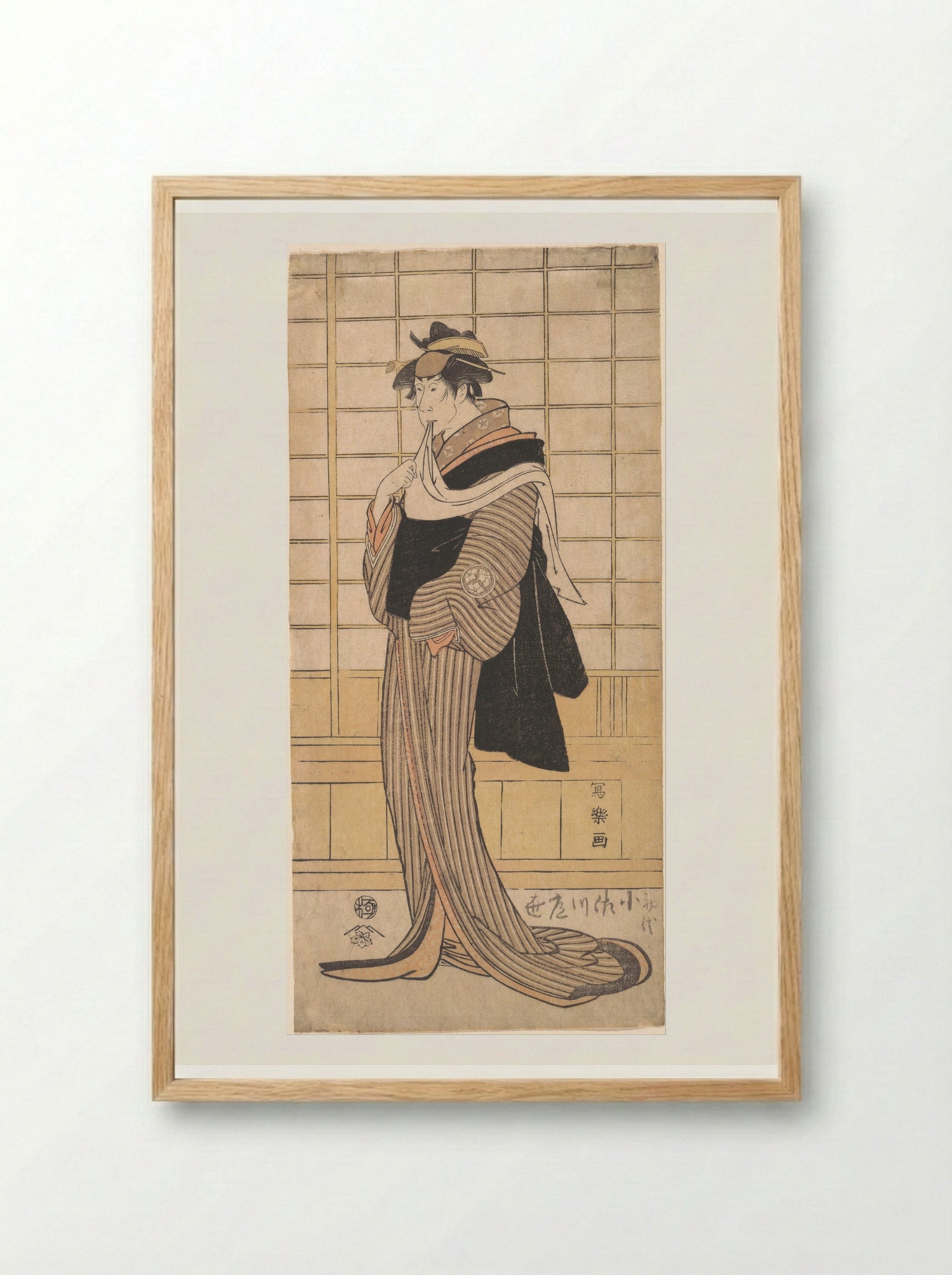 Osagawa Tsuneyo II as the hairdresser O-Roku - Tōshūsai Sharaku - Framed Print Wood