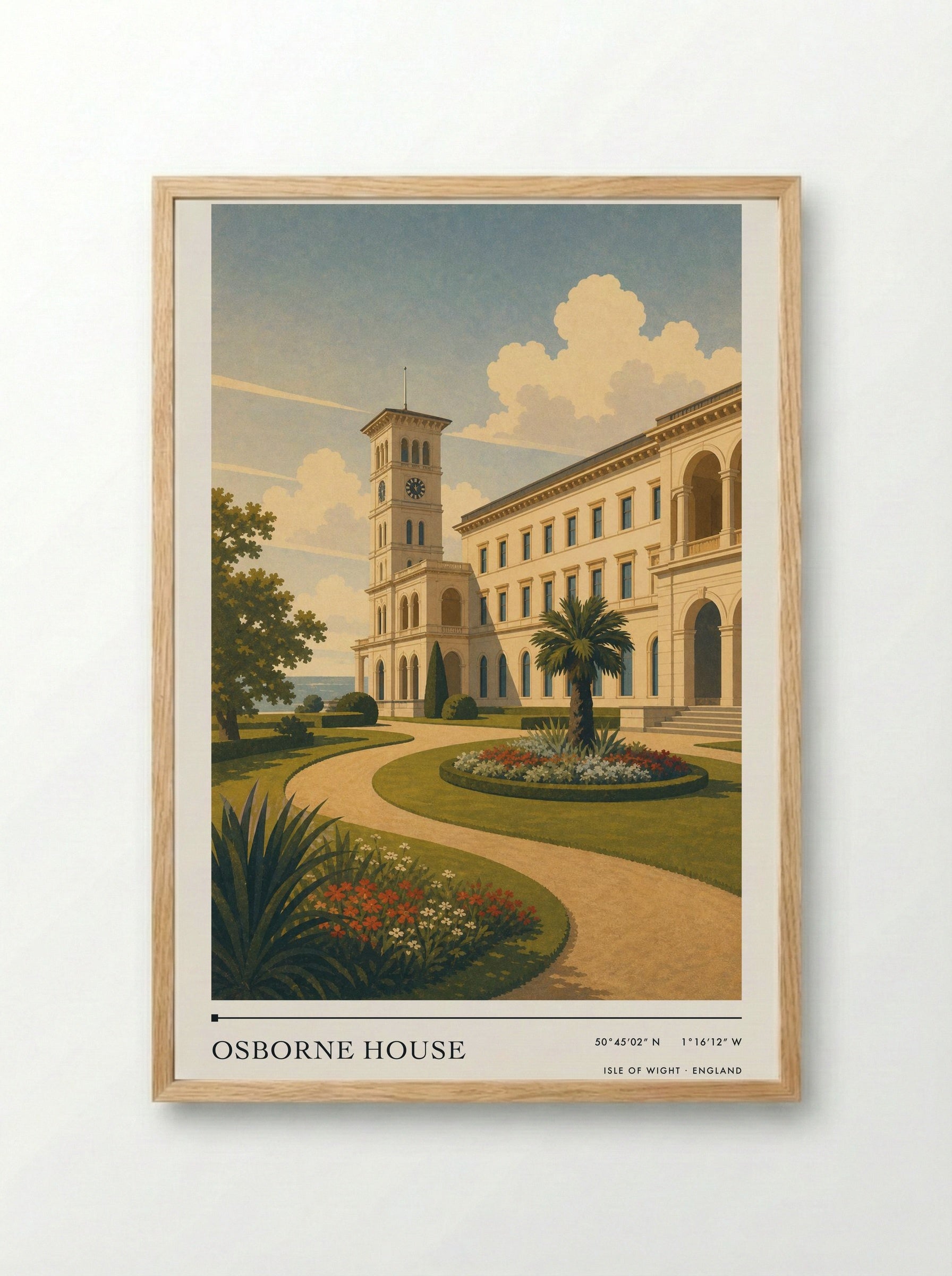 Osborne House Isle of Wight England Travel Poster - Framed Print Wood