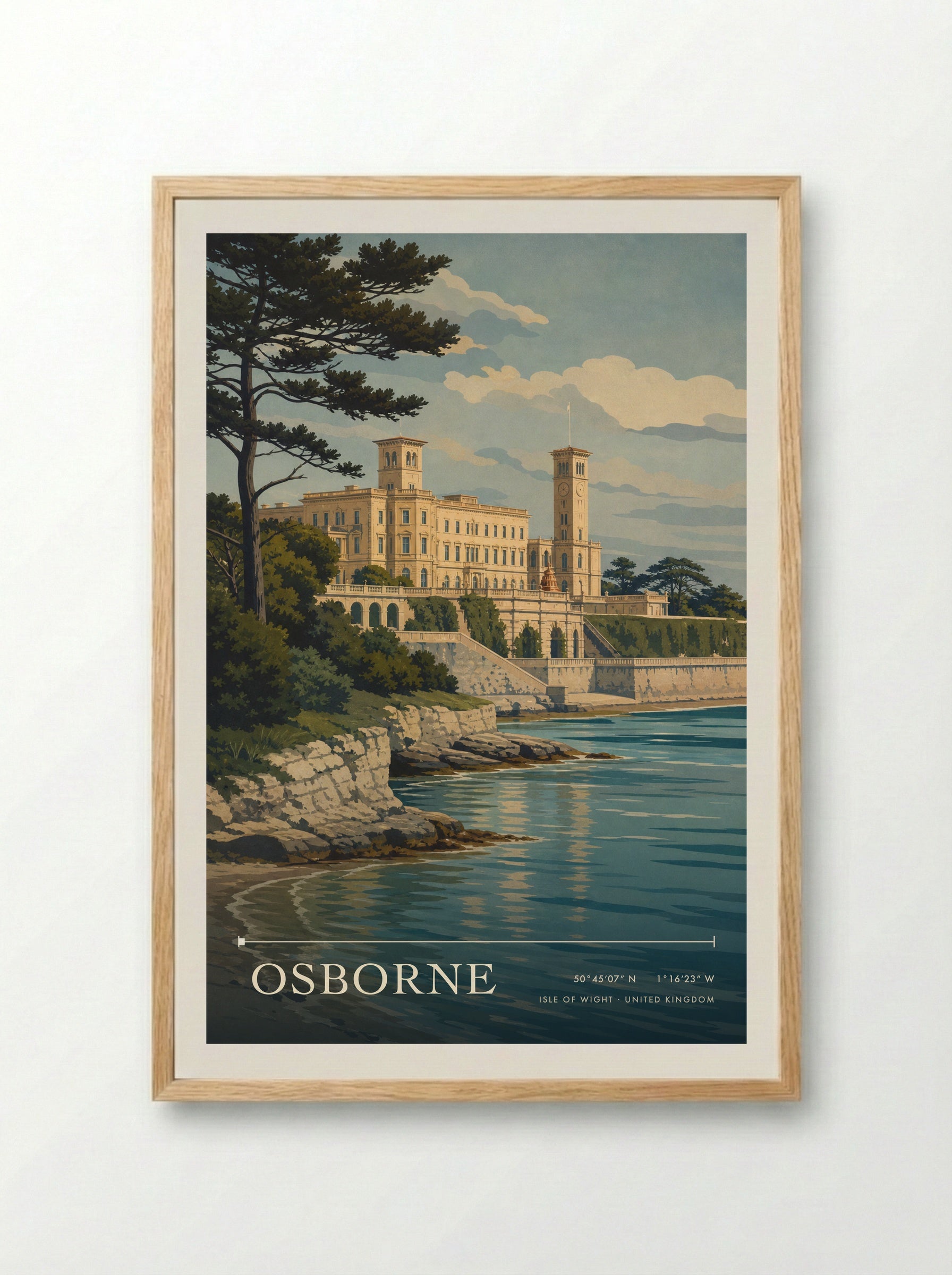 Osborne Isle of Wight United Kingdom Travel Poster - Framed Print Wood