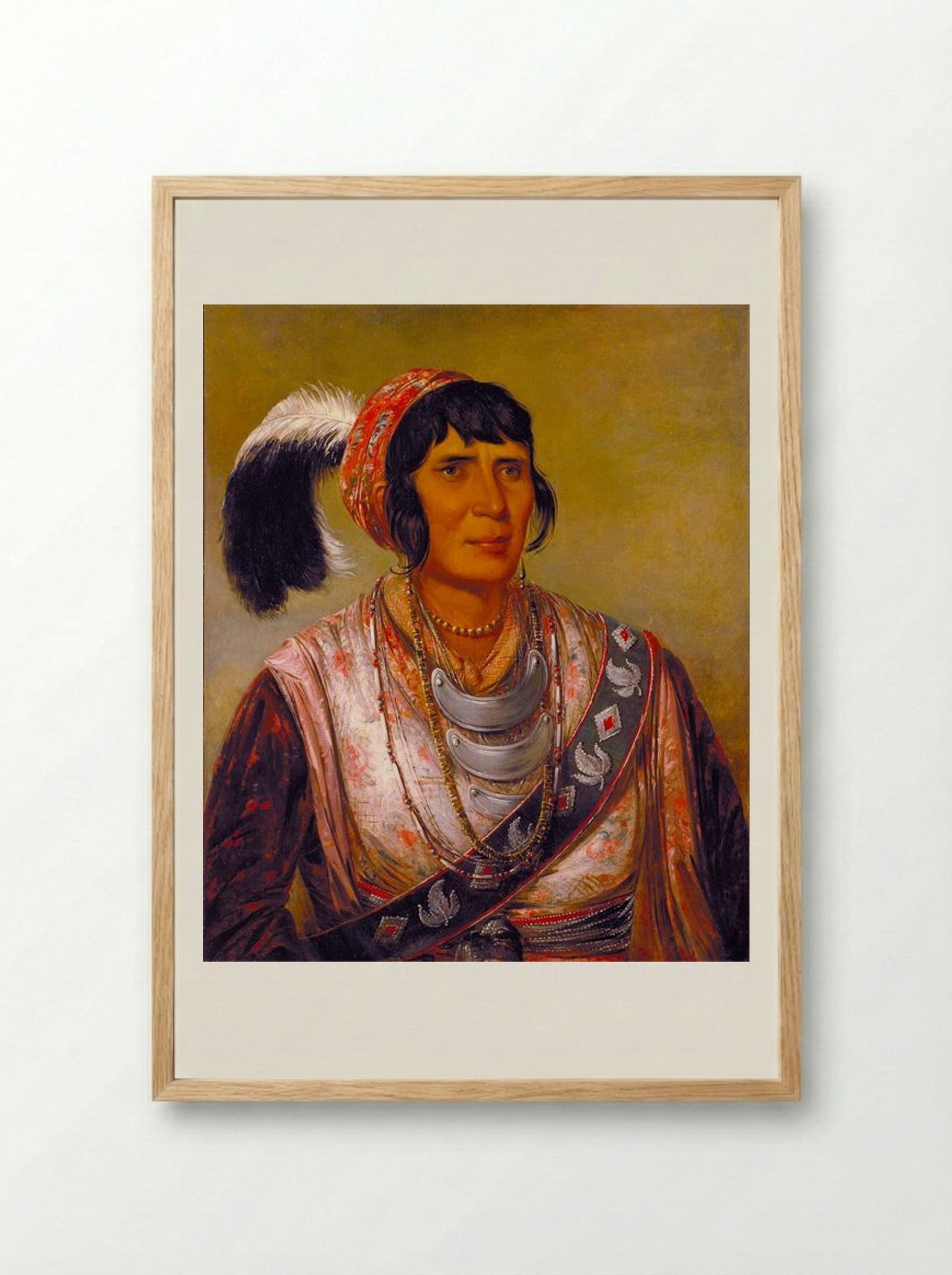 Osceola, Head Chief, Seminole - George Catlin - Framed Print Wood