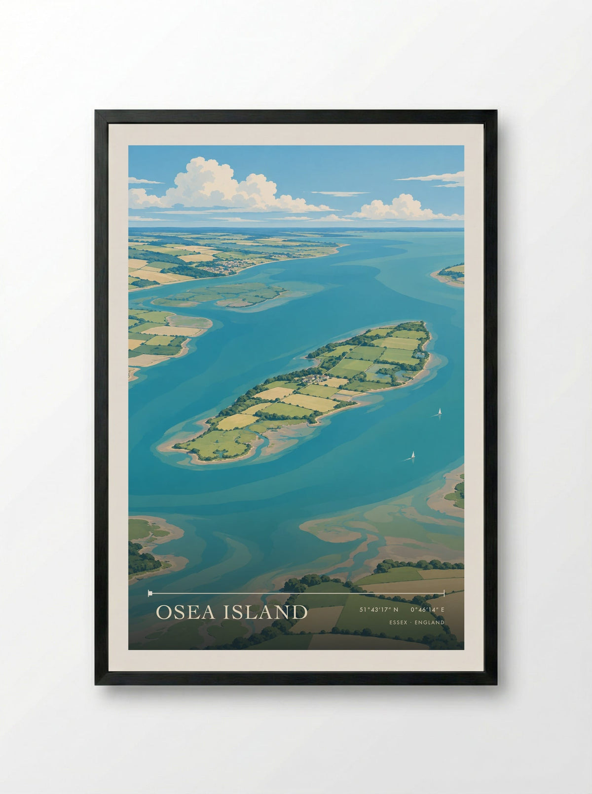 Osea Island, Essex | Travel Poster - Framed Print Black