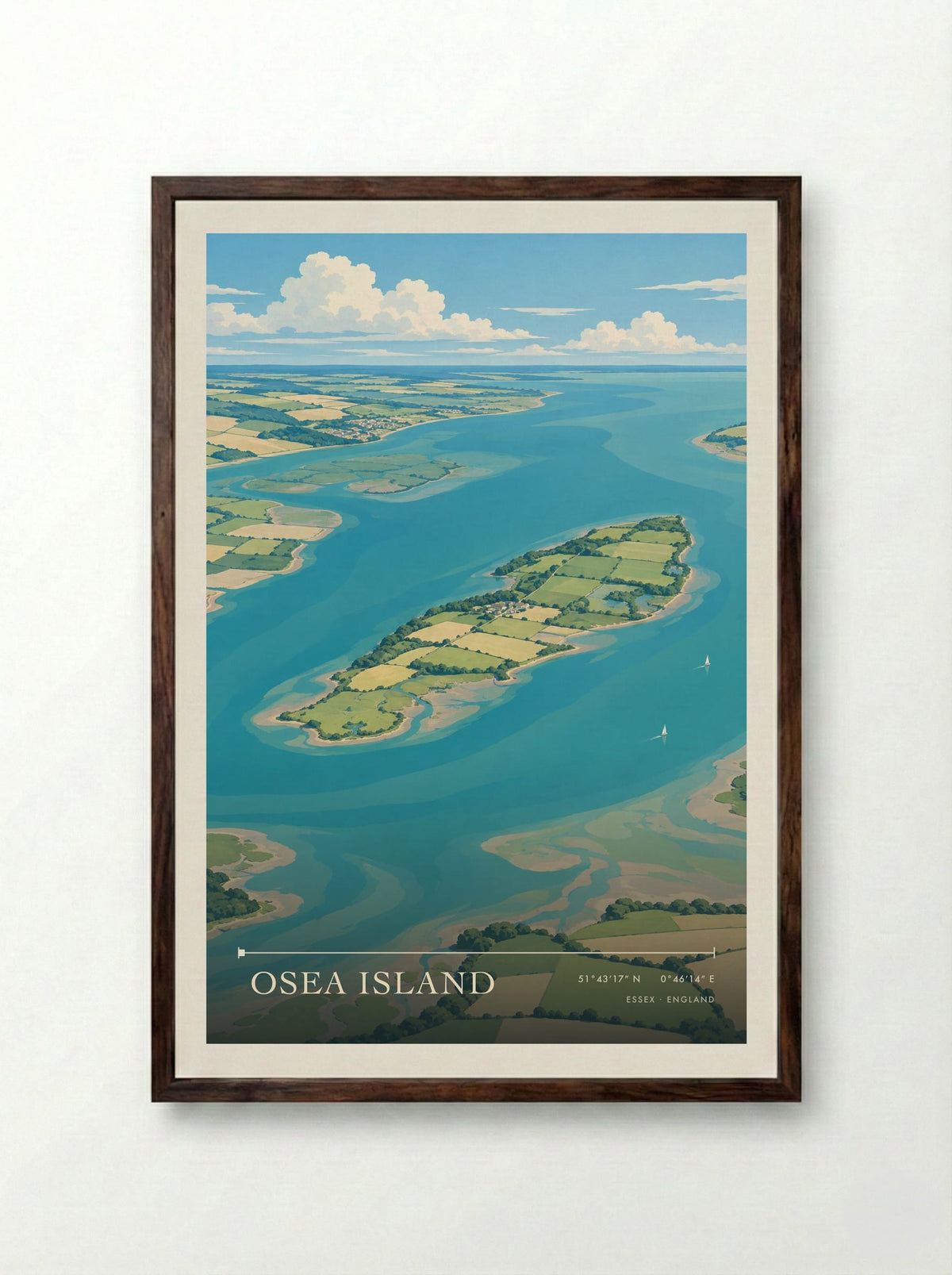 Osea Island, Essex | Travel Poster - Framed Print Dark Wood