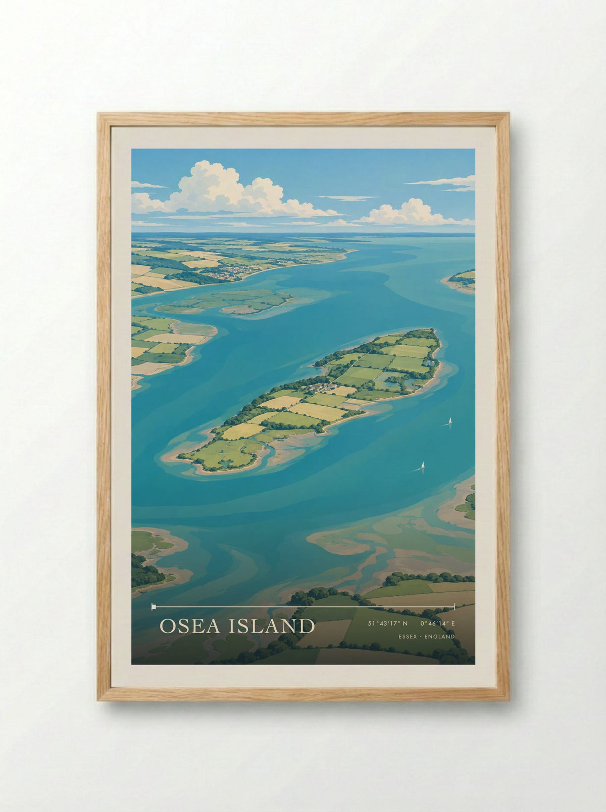 Osea Island, Essex | Travel Poster - Framed Print Wood