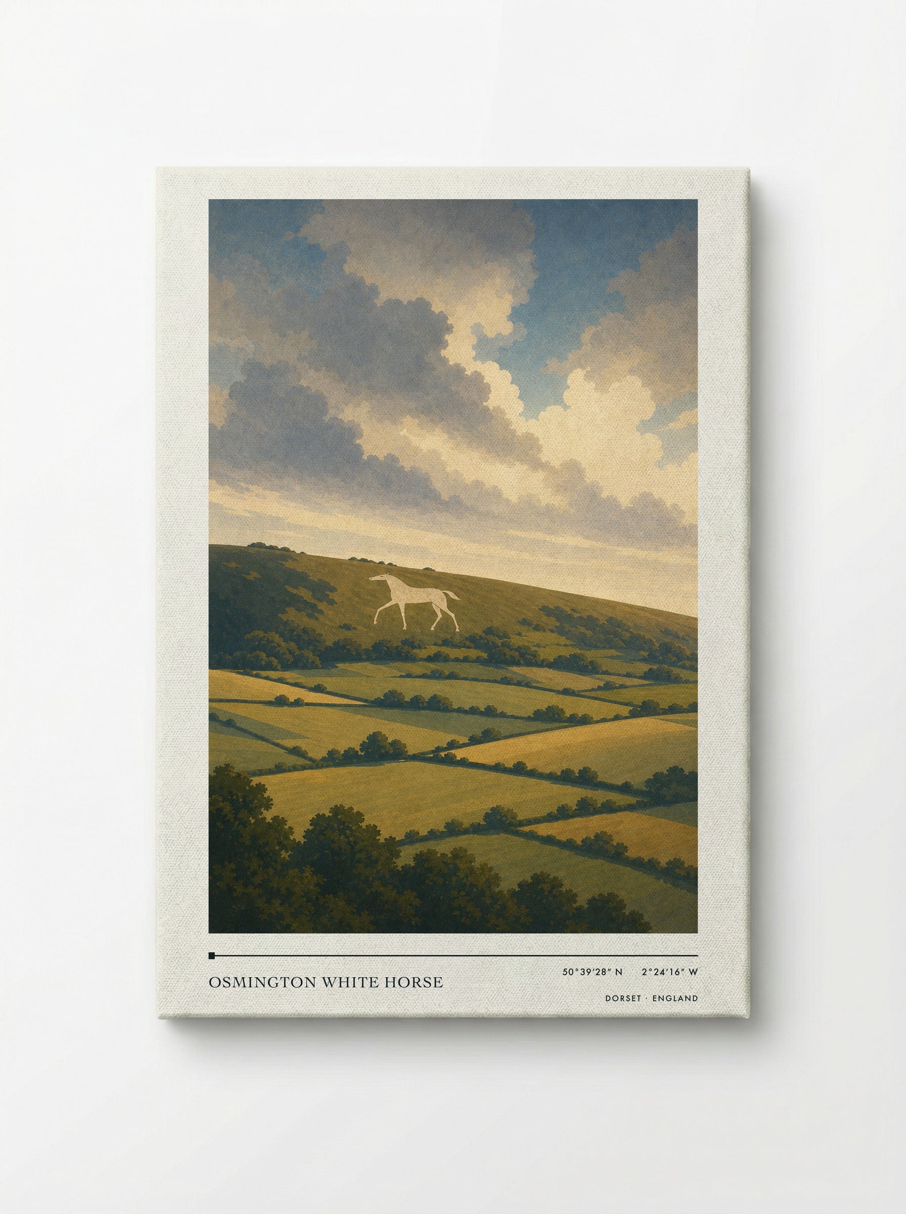 Osmington White Horse Dorset England Travel Poster - Canvas