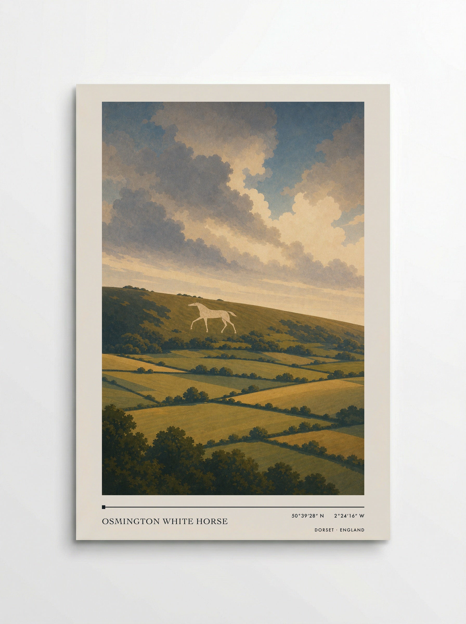 Osmington White Horse Dorset England Travel Poster - Poster