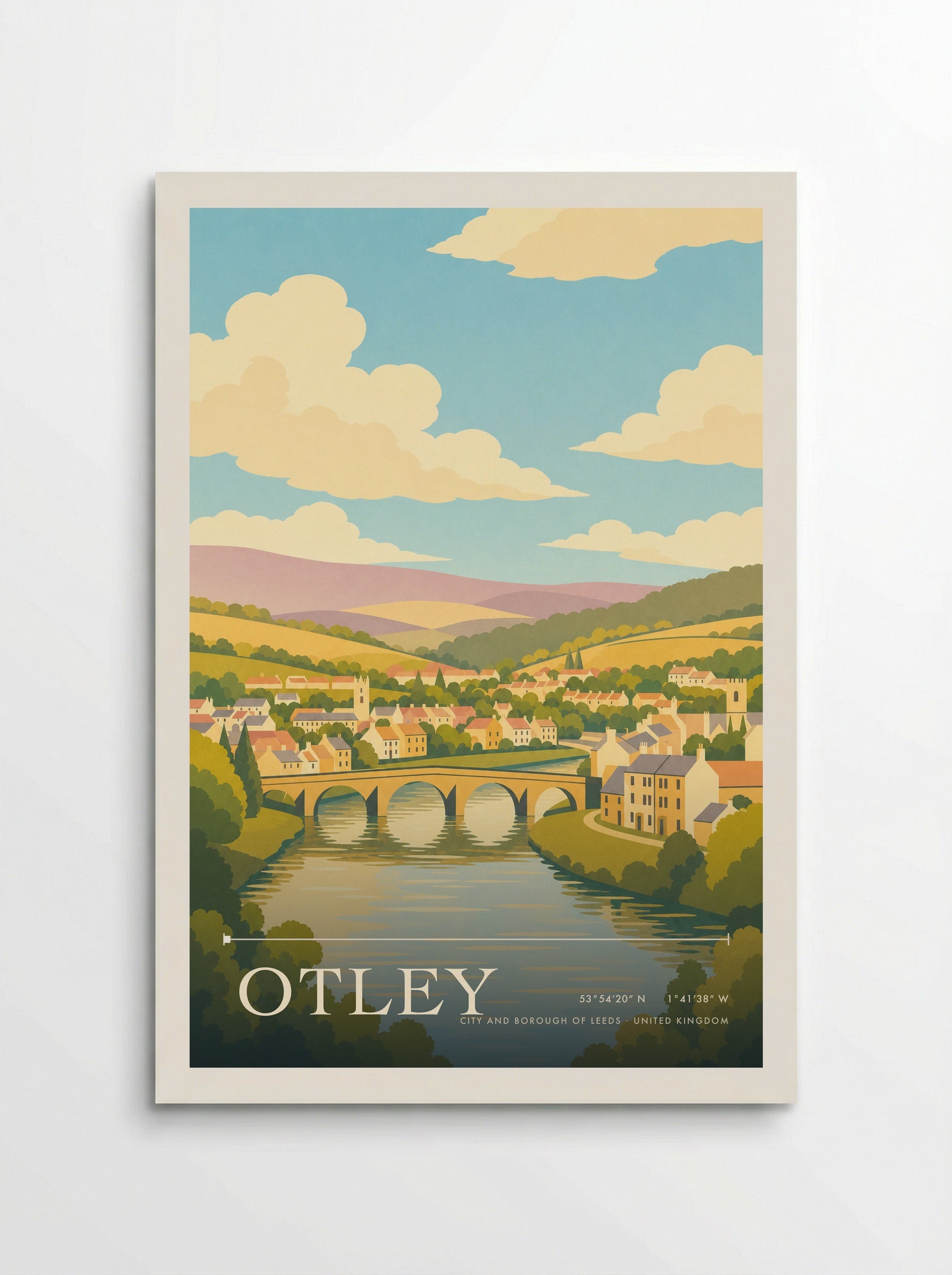 Otley City and Borough of Leeds United Kingdom Travel Poster - Poster