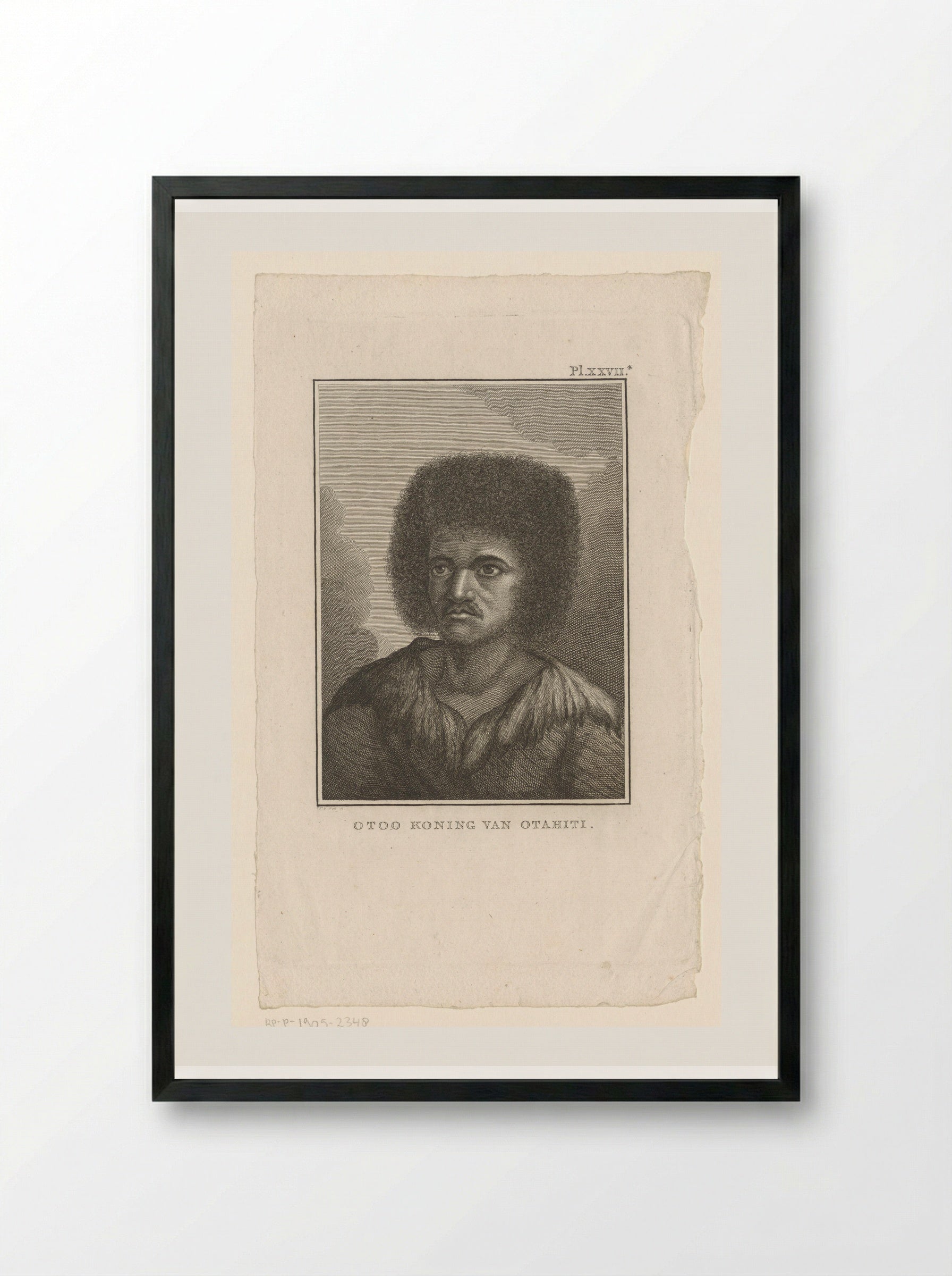 Otoo, King of Tahiti - Fine Art Print - Framed Print Black