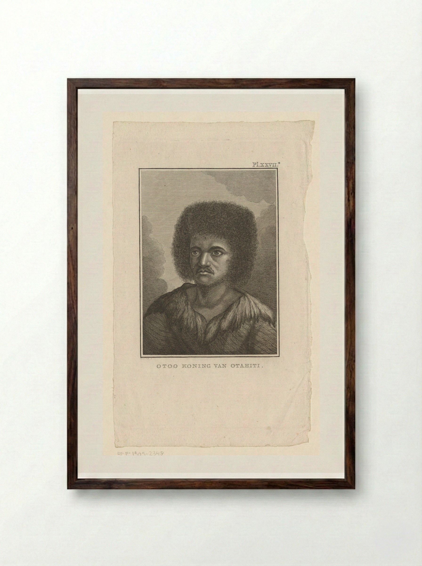 Otoo, King of Tahiti - Fine Art Print - Framed Print Dark Wood