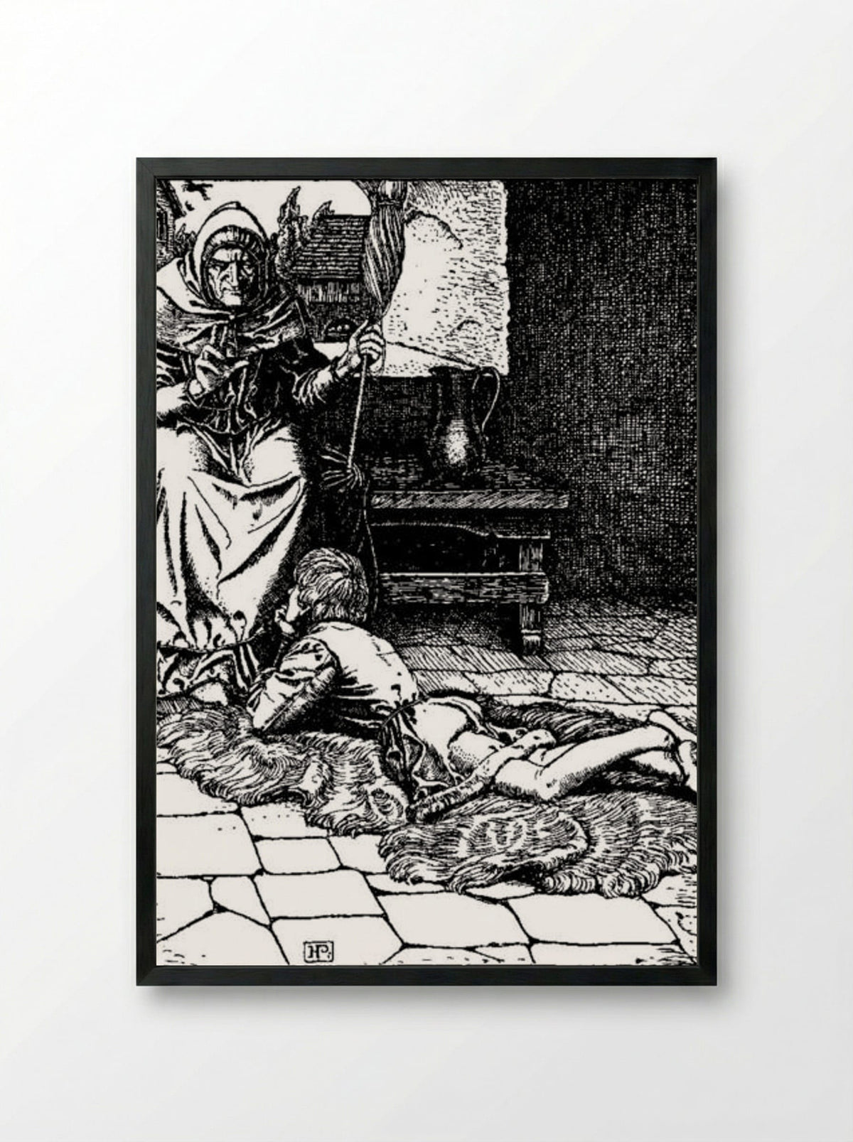 Otto of the Silver Hand (Illustration 16) - Howard Pyle - Framed Print Black