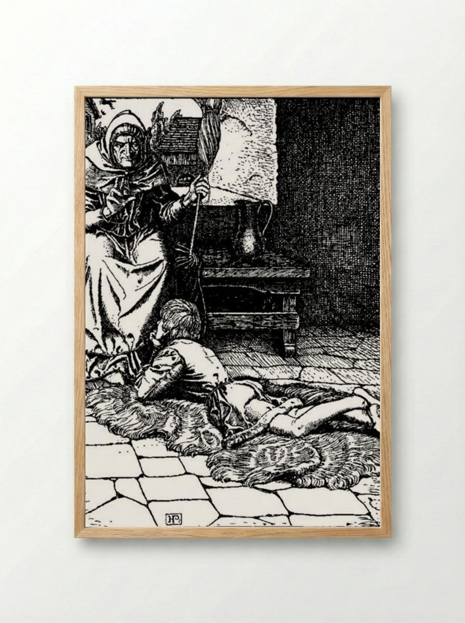 Otto of the Silver Hand (Illustration 16) - Howard Pyle - Framed Print Wood