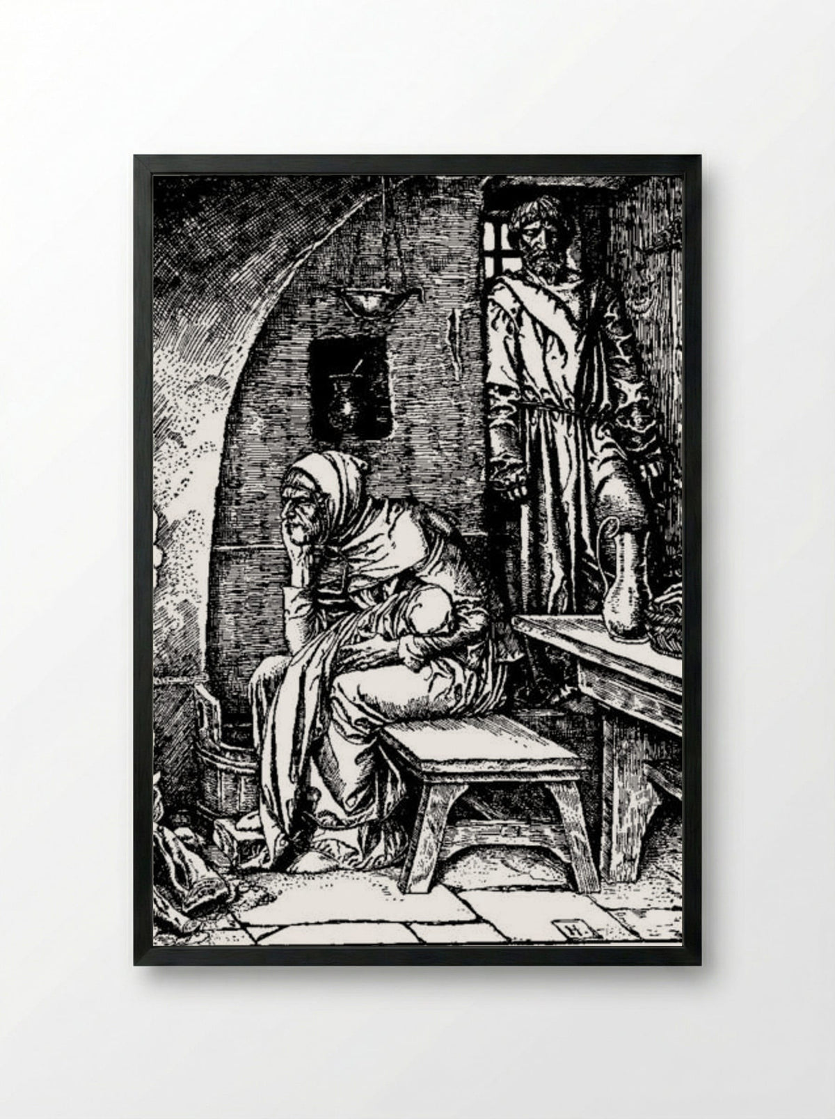 Otto of the Silver Hand - Howard Pyle - Framed Print Black