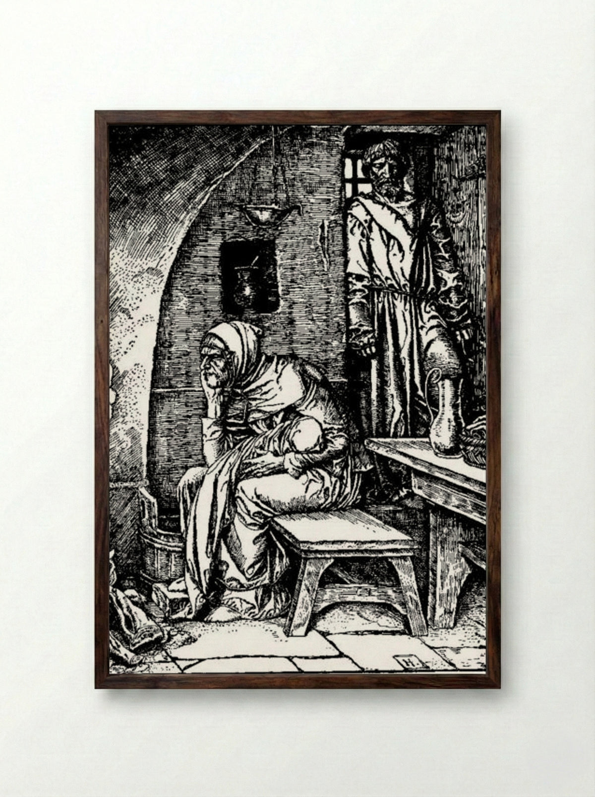 Otto of the Silver Hand - Howard Pyle - Framed Print Dark Wood