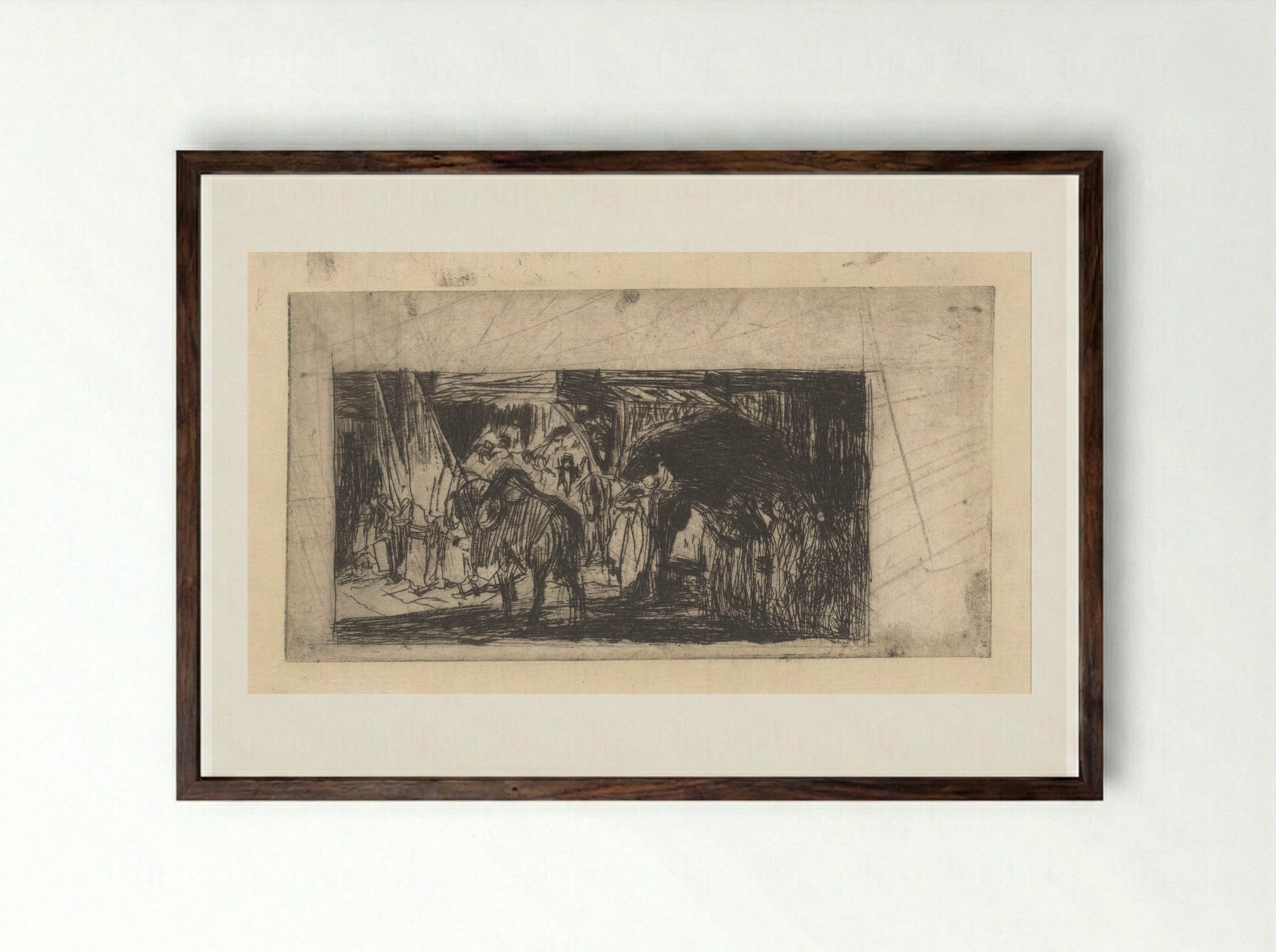 Ottomaanse optocht - Marius Bauer - Framed Print Dark Wood