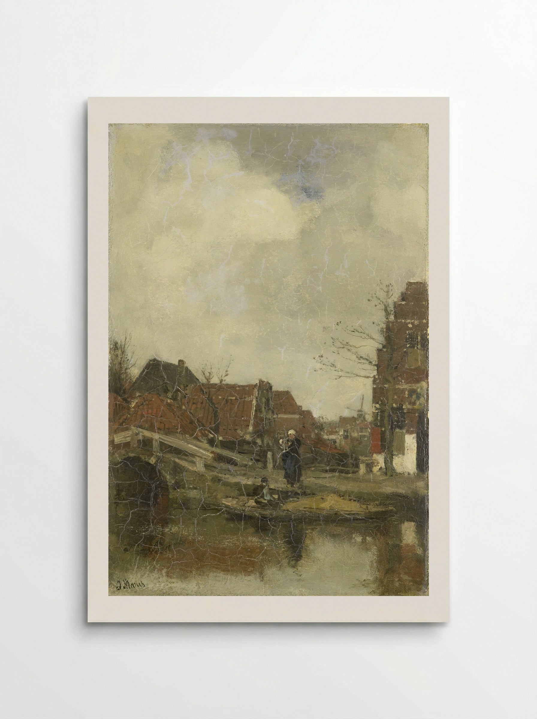 Oud buurtje aan het water - Jacob Maris - Poster