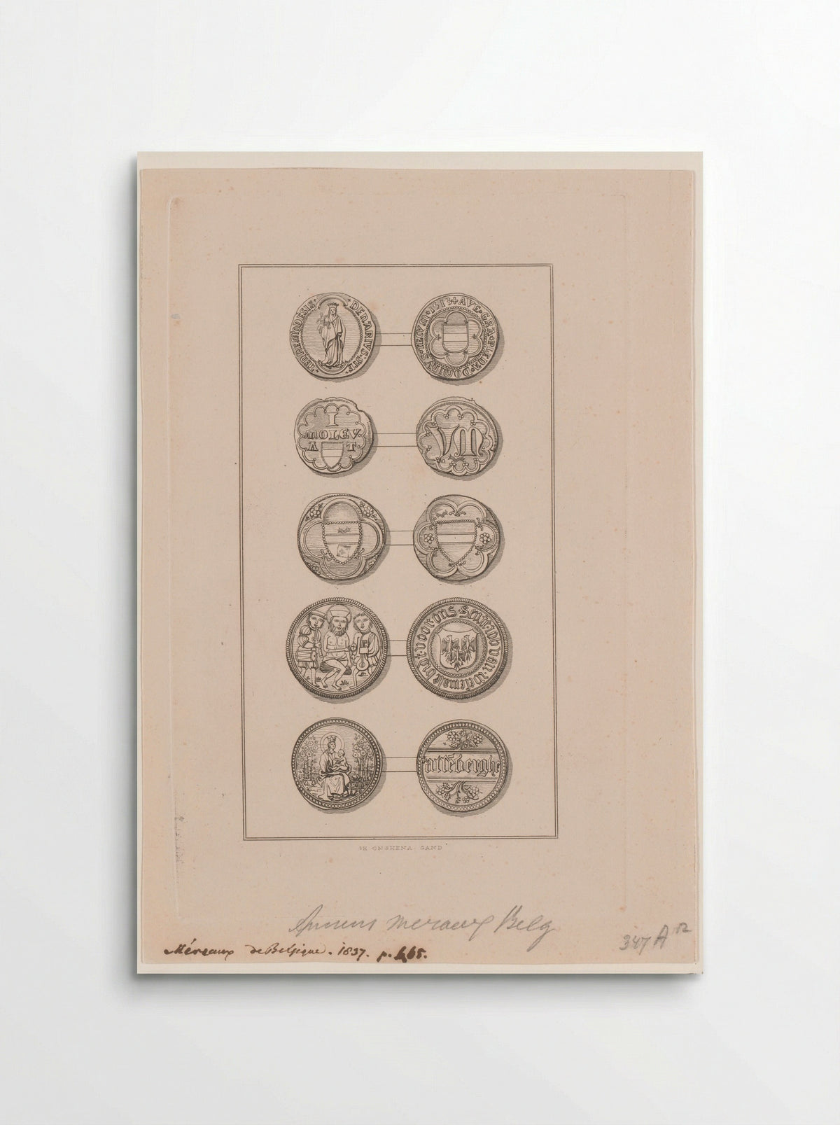 Oude Belgische zegels - Léonard Hebbelynck - Poster